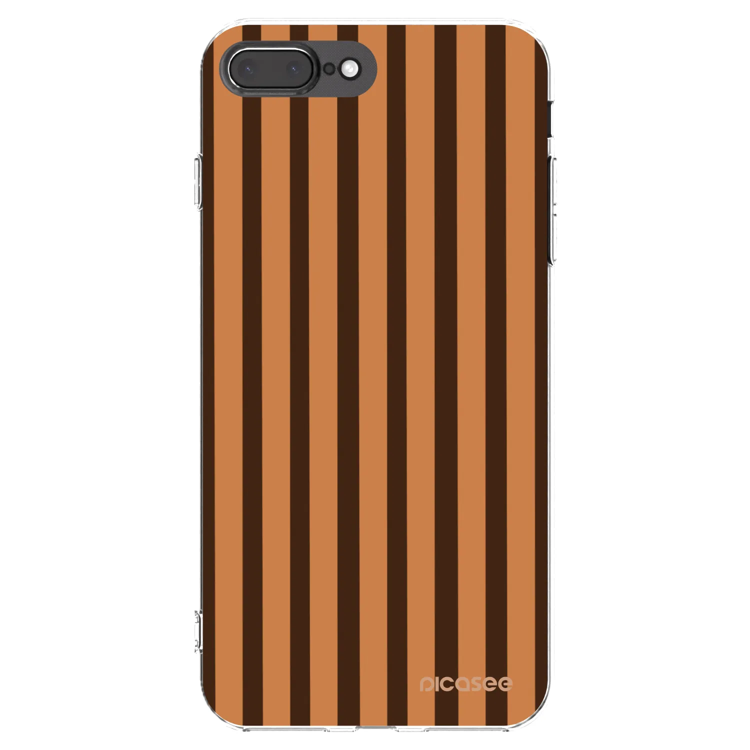 Picasee silikonowe przeźroczyste etui na Apple iPhone 7 Plus - Caramel lines