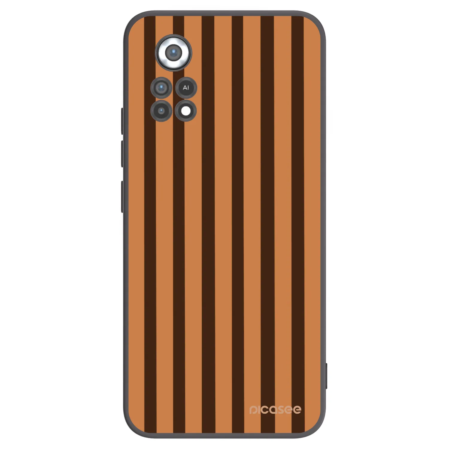 Picasee silikonowe czarne etui na Xiaomi Poco X4 Pro 5G - Caramel lines