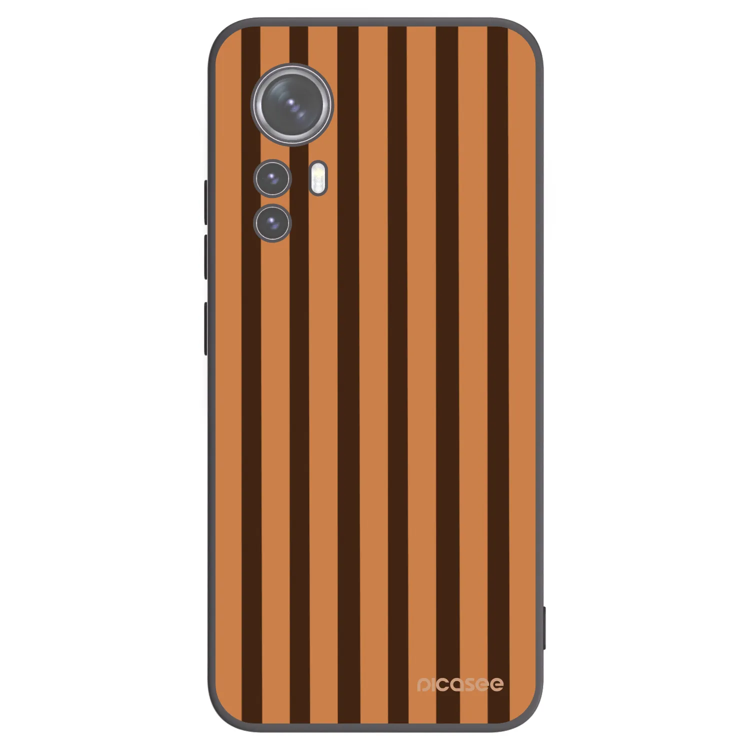 Picasee silikonowe czarne etui na Xiaomi 12 - Caramel lines