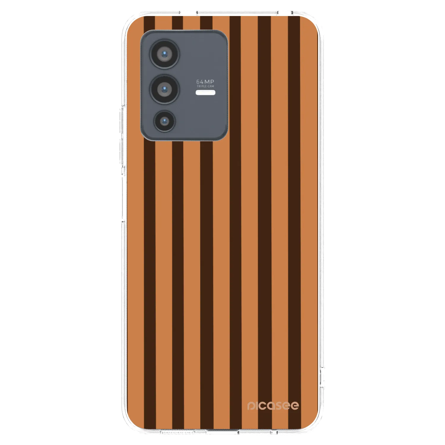 Picasee silikonowe przeźroczyste etui na Vivo V23 5G - Caramel lines
