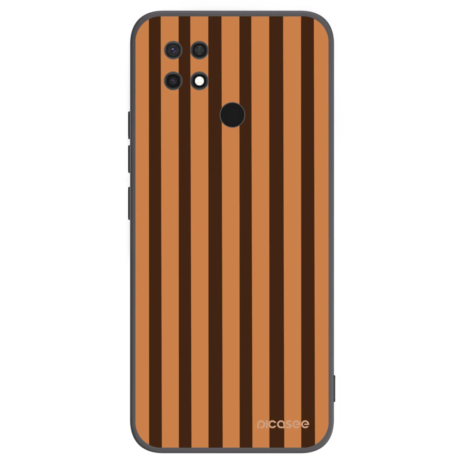Picasee silikonowe czarne etui na Xiaomi Redmi 10C - Caramel lines