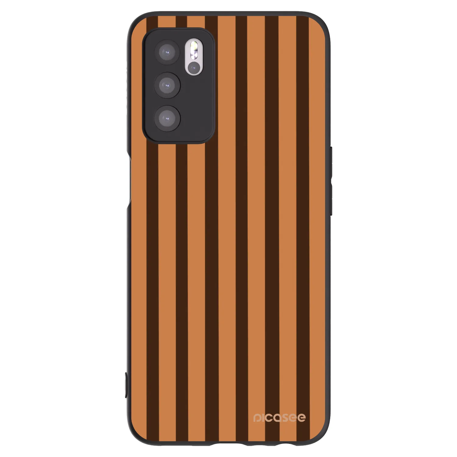 Picasee silikonowe czarne etui na OPPO A16 - Caramel lines