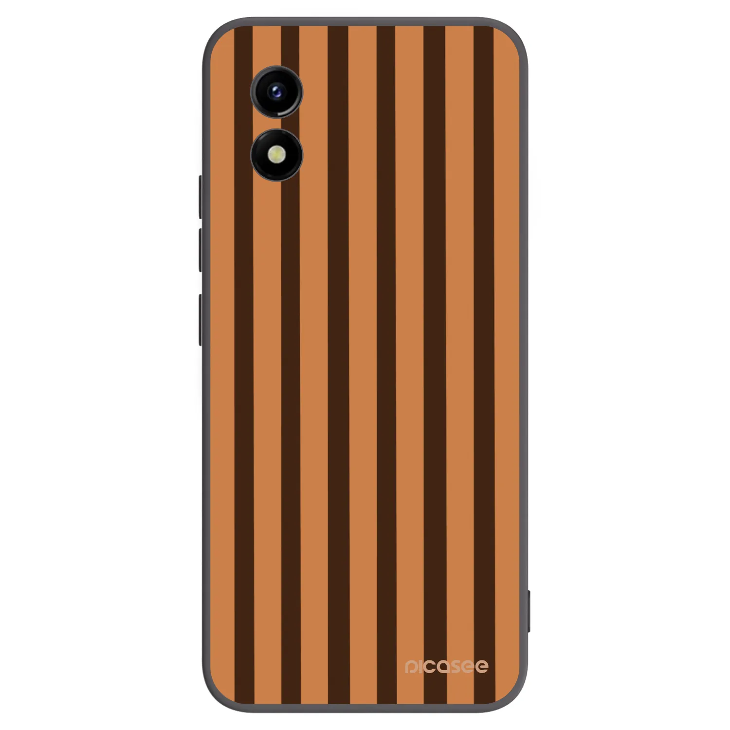Picasee silikonowe czarne etui na Vivo Y01 - Caramel lines