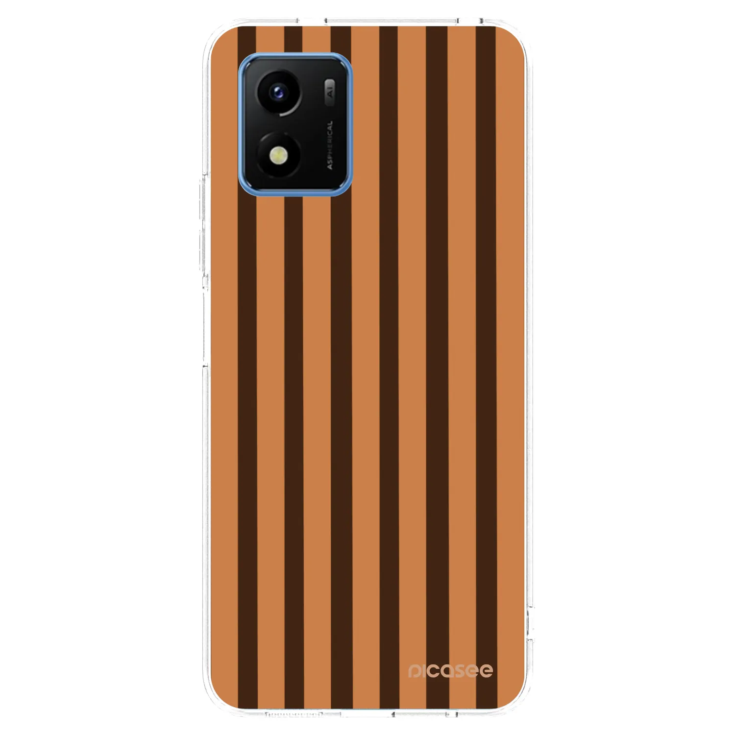 Picasee silikonowe przeźroczyste etui na Vivo Y01 - Caramel lines