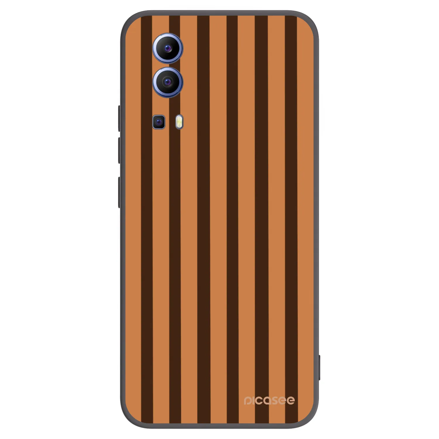 Picasee silikonowe czarne etui na Vivo Y52 5G - Caramel lines