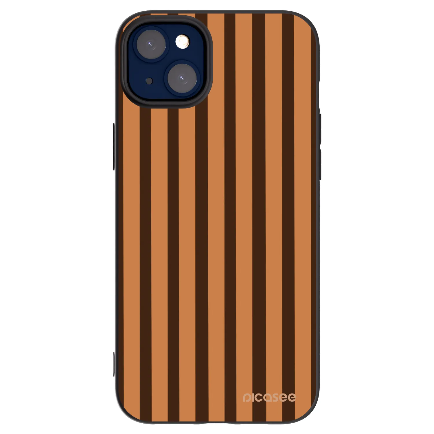 Picasee silikonowe czarne etui na Apple iPhone 14 Plus - Caramel lines