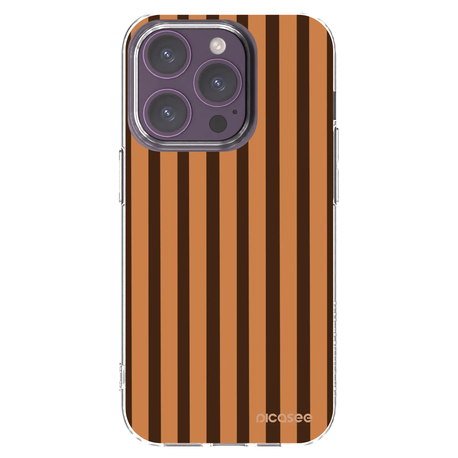 Picasee silikonowe przeźroczyste etui na Apple iPhone 14 Pro - Caramel lines