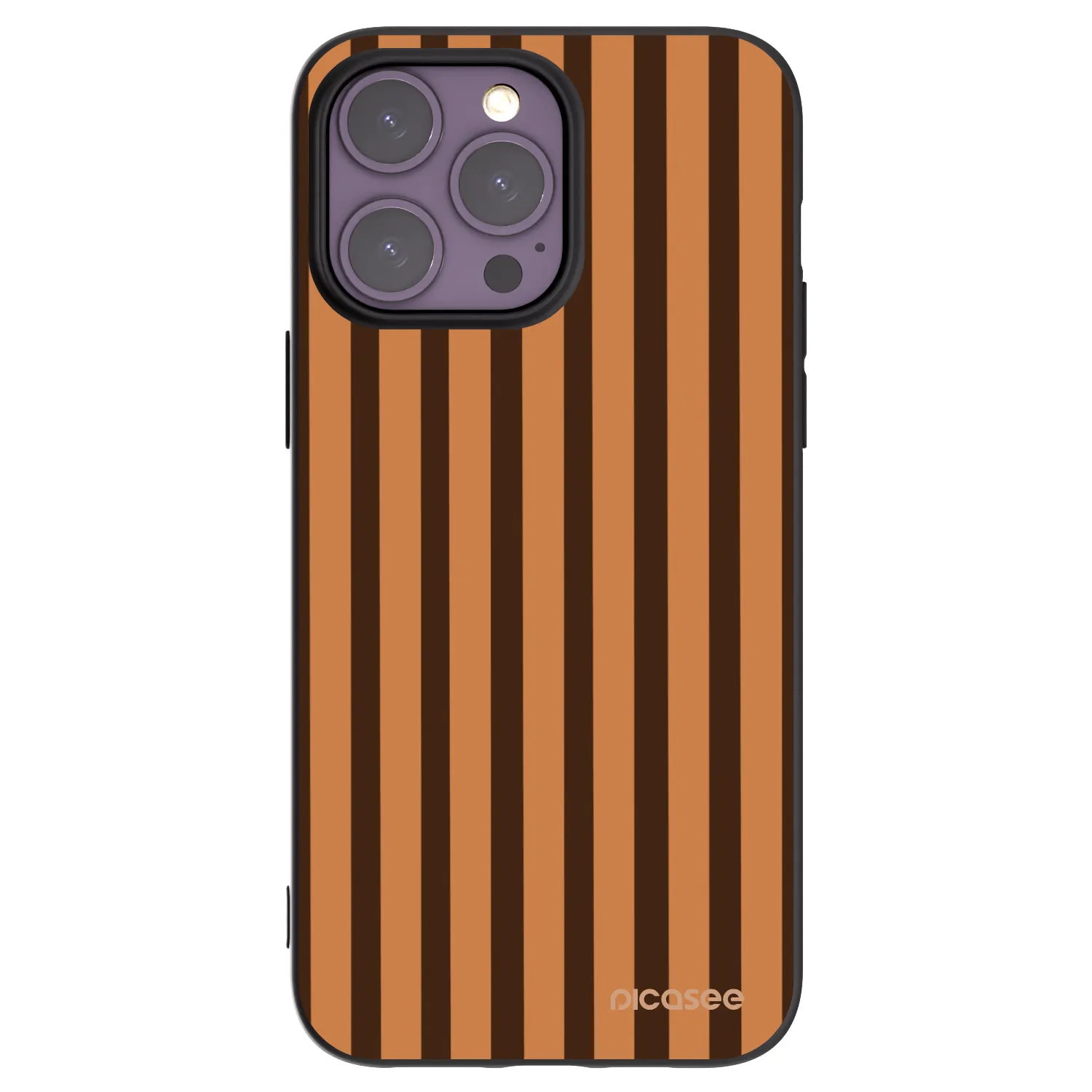 Picasee silikonowe czarne etui na Apple iPhone 14 Pro Max - Caramel lines