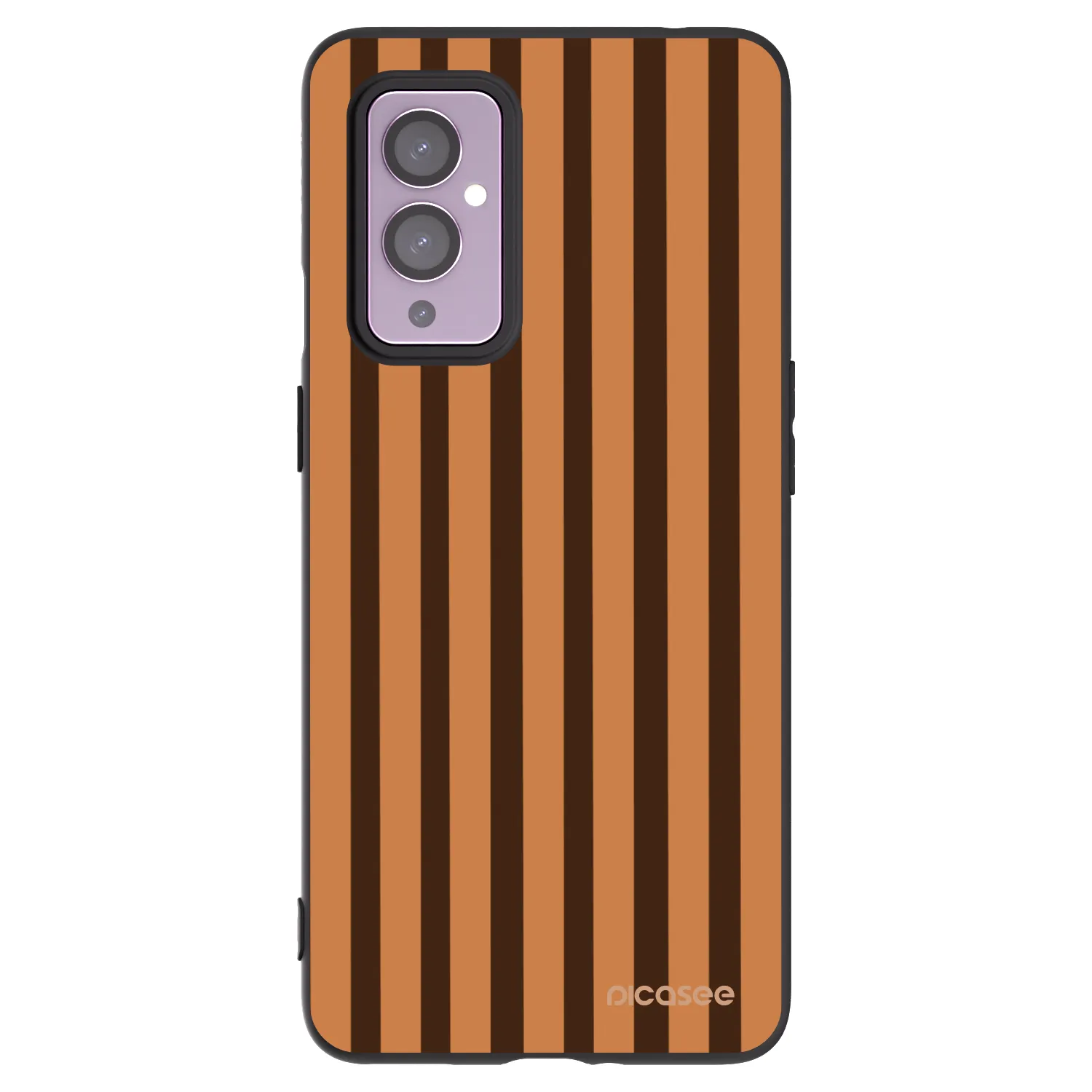 Picasee silikonowe czarne etui na OnePlus 9 - Caramel lines