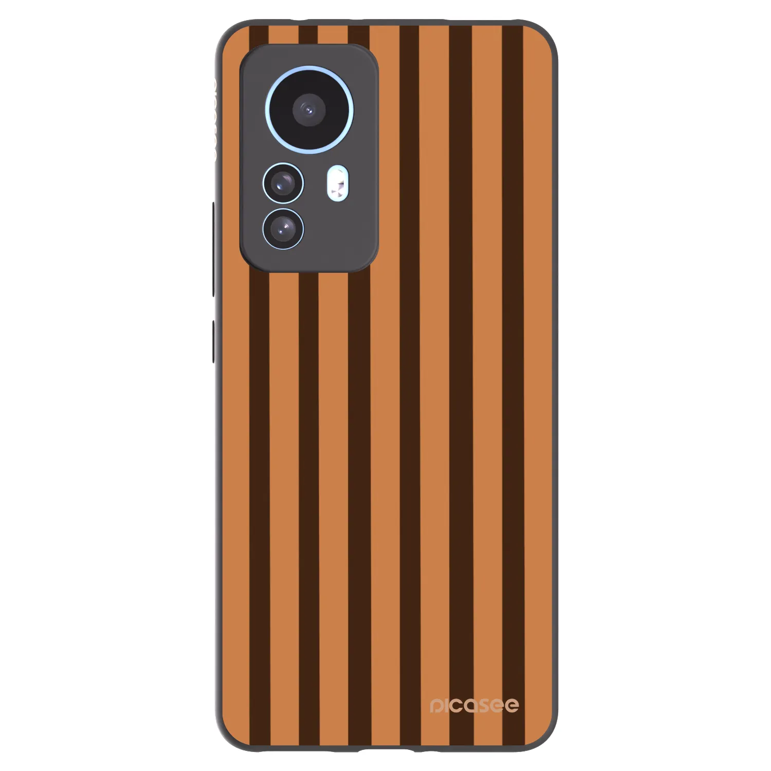Picasee silikonowe czarne etui na Xiaomi 12T - Caramel lines