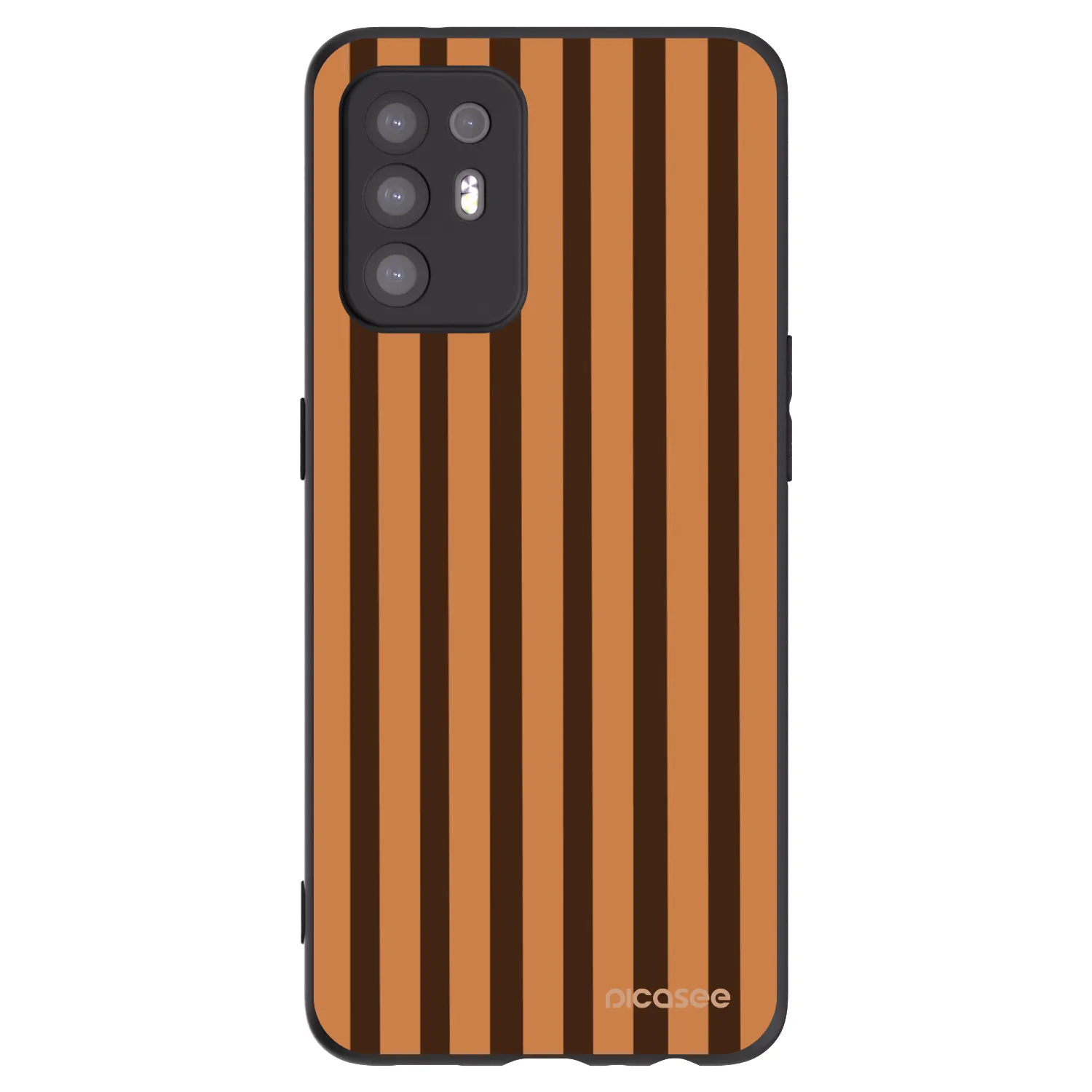 Picasee silikonowe czarne etui na OPPO A94 5G - Caramel lines