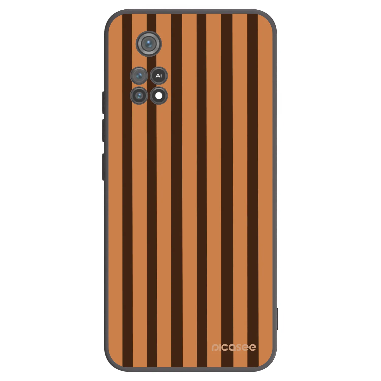 Picasee silikonowe czarne etui na Xiaomi Poco M4 Pro - Caramel lines