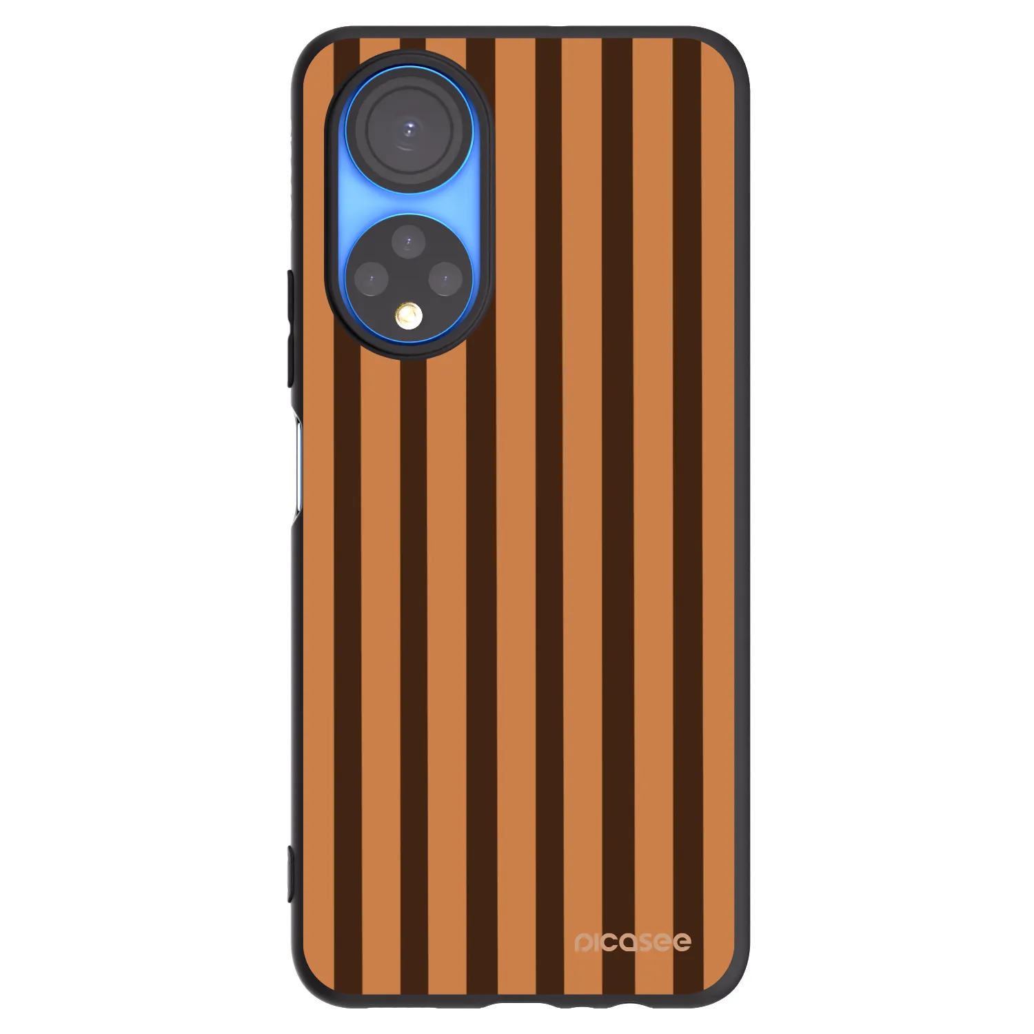 Picasee silikonowe czarne etui na Honor X7 - Caramel lines