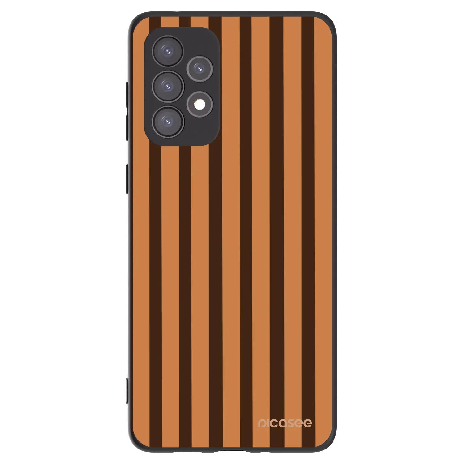 Picasee silikonowe czarne etui na Samsung Galaxy A73 5G - Caramel lines