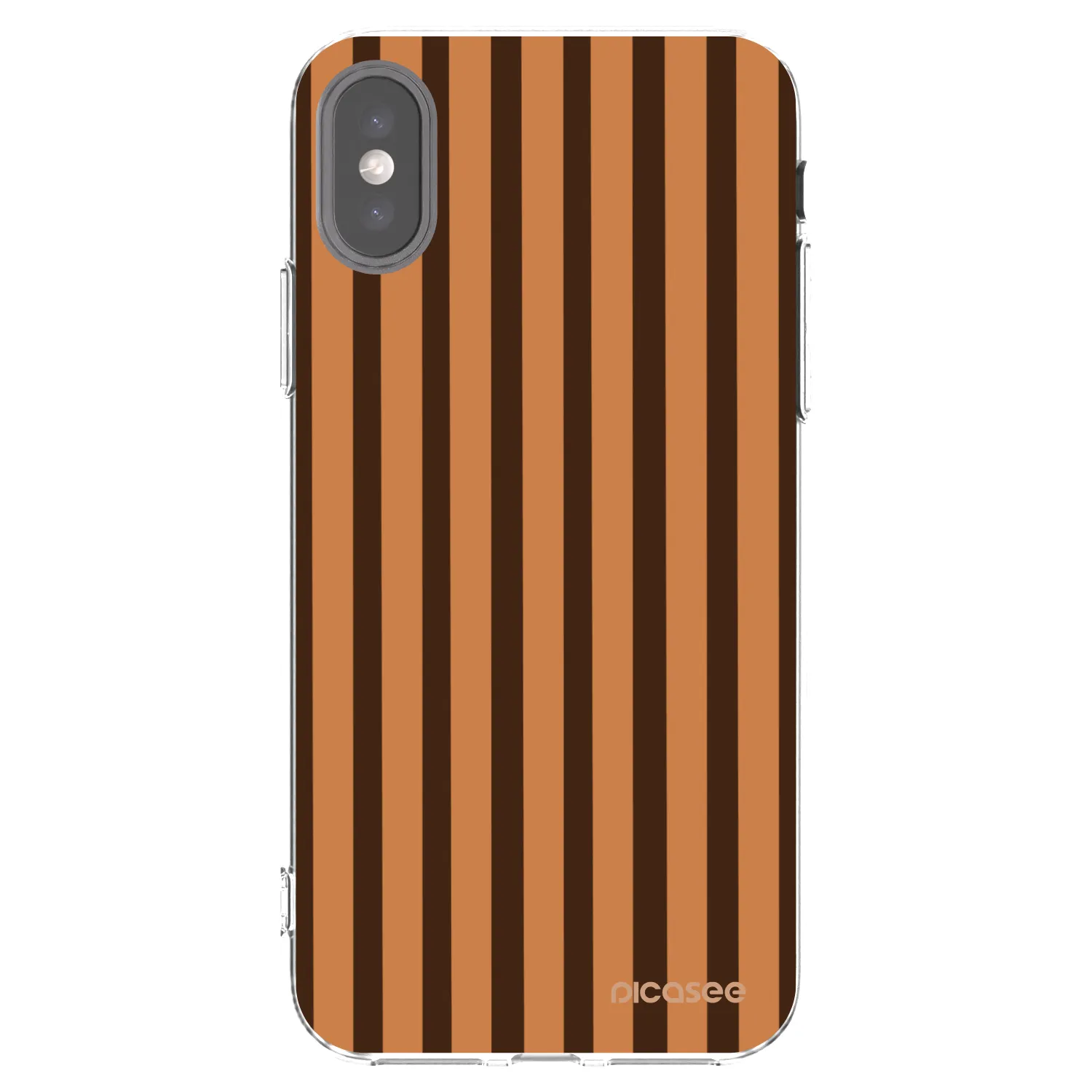Picasee silikonowe przeźroczyste etui na Apple iPhone X/XS - Caramel lines