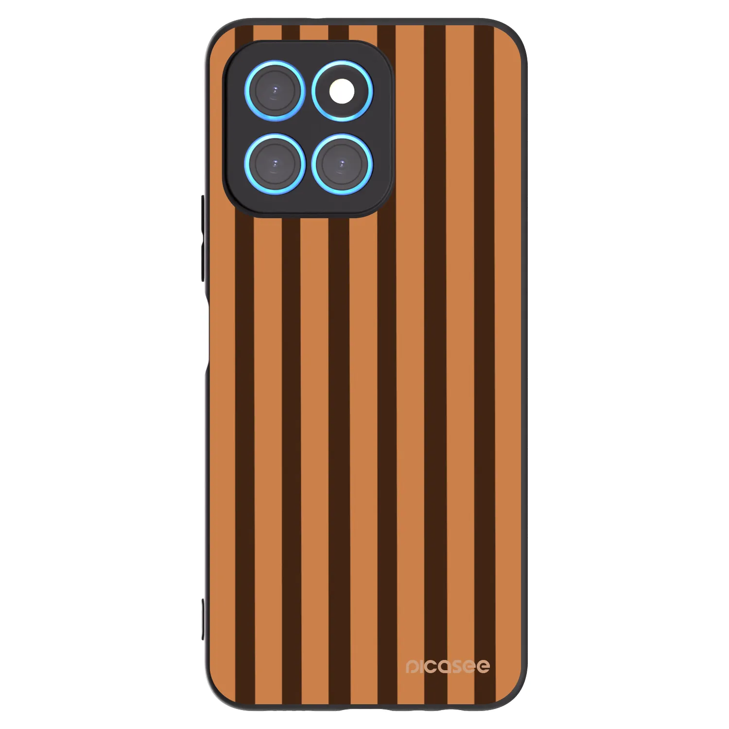 Picasee silikonowe czarne etui na Honor X6 - Caramel lines