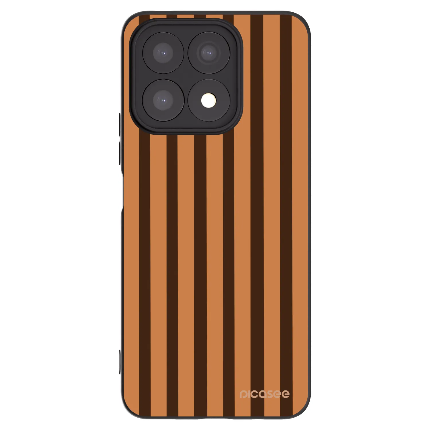 Picasee silikonowe czarne etui na Honor X8a - Caramel lines