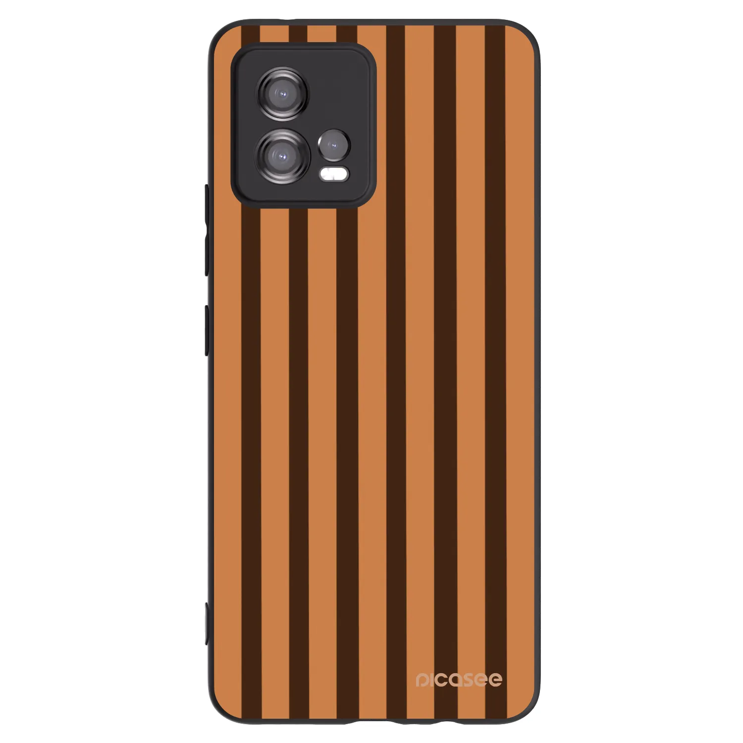 Picasee silikonowe czarne etui na Motorola Moto G72 - Caramel lines