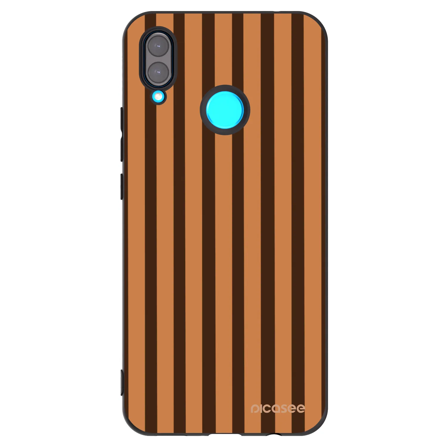 Picasee silikonowe czarne etui na Huawei Nova 3i - Caramel lines