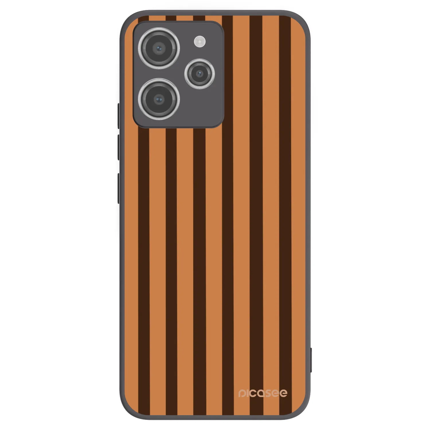 Picasee silikonowe czarne etui na Xiaomi Redmi 12 4G - Caramel lines