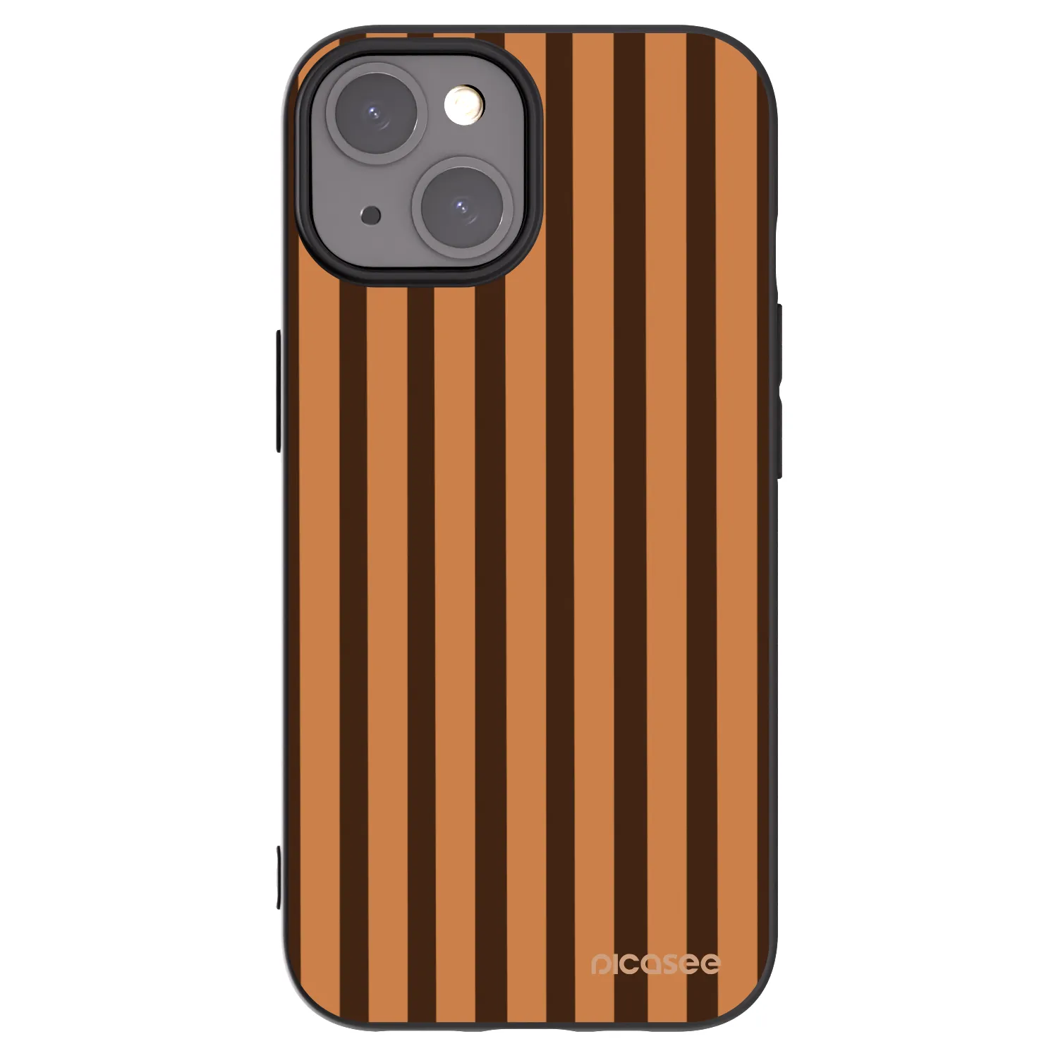 Picasee silikonowe czarne etui na Apple iPhone 15 - Caramel lines