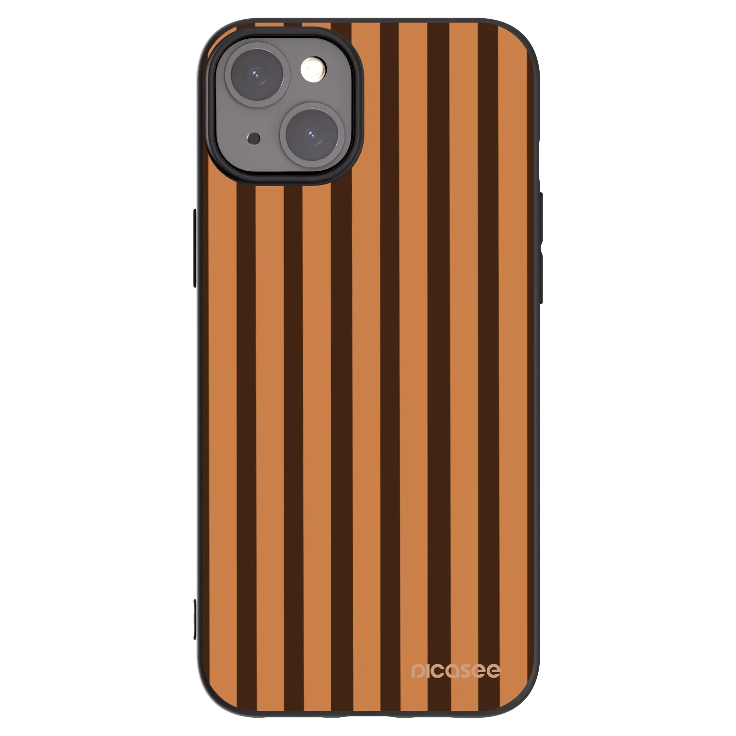 Picasee silikonowe czarne etui na Apple iPhone 15 Plus - Caramel lines