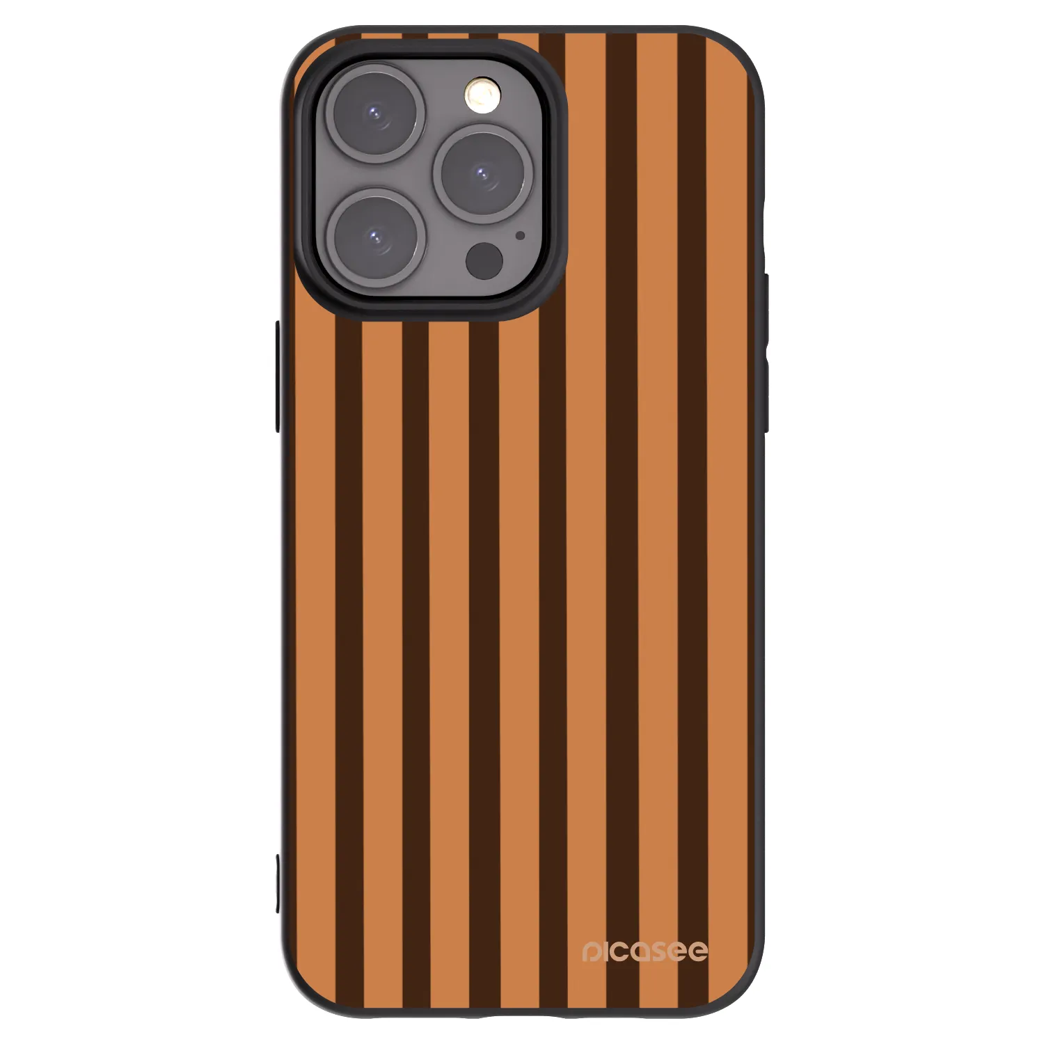Picasee silikonowe czarne etui na Apple iPhone 15 Pro Max - Caramel lines