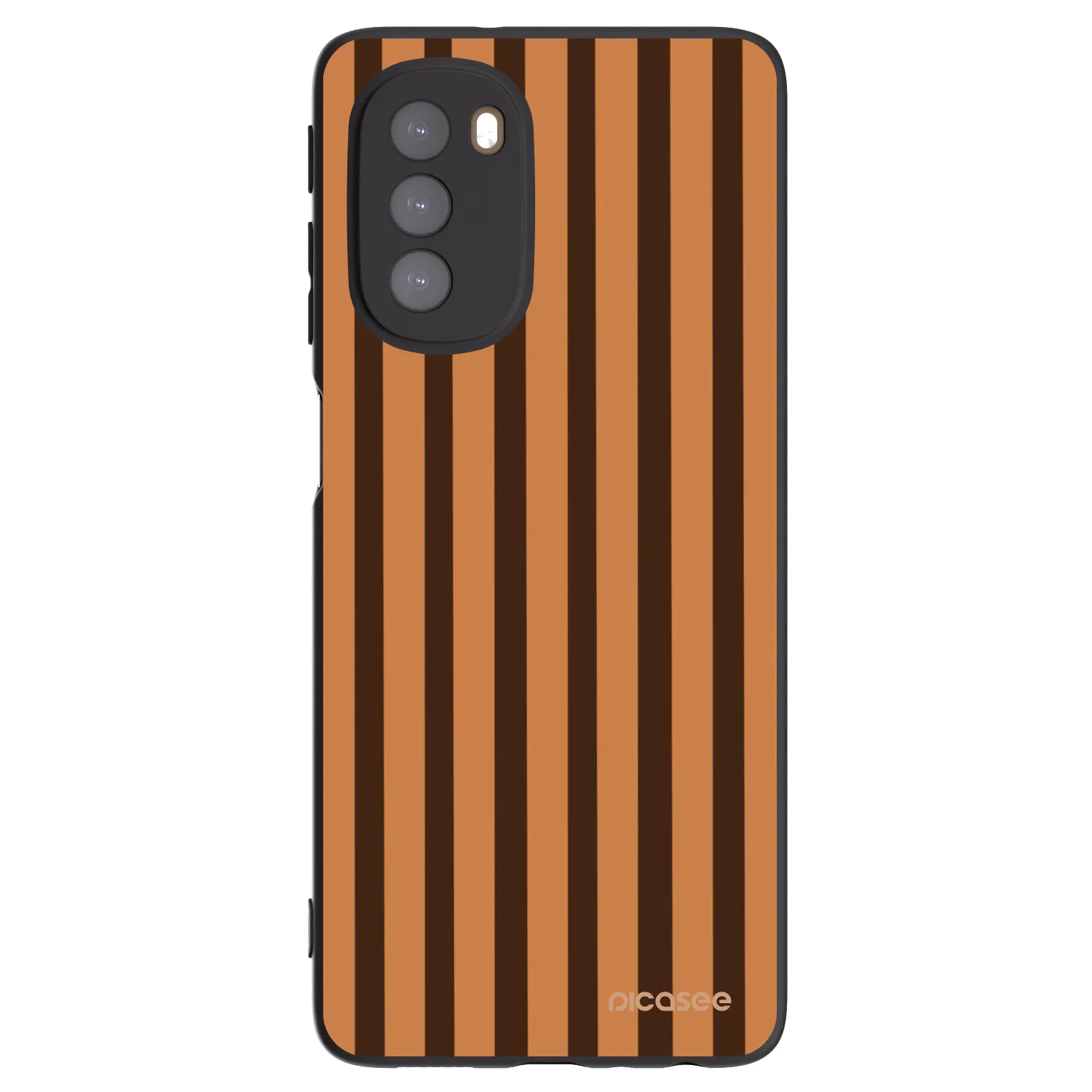 Picasee silikonowe czarne etui na Motorola Moto G51 - Caramel lines