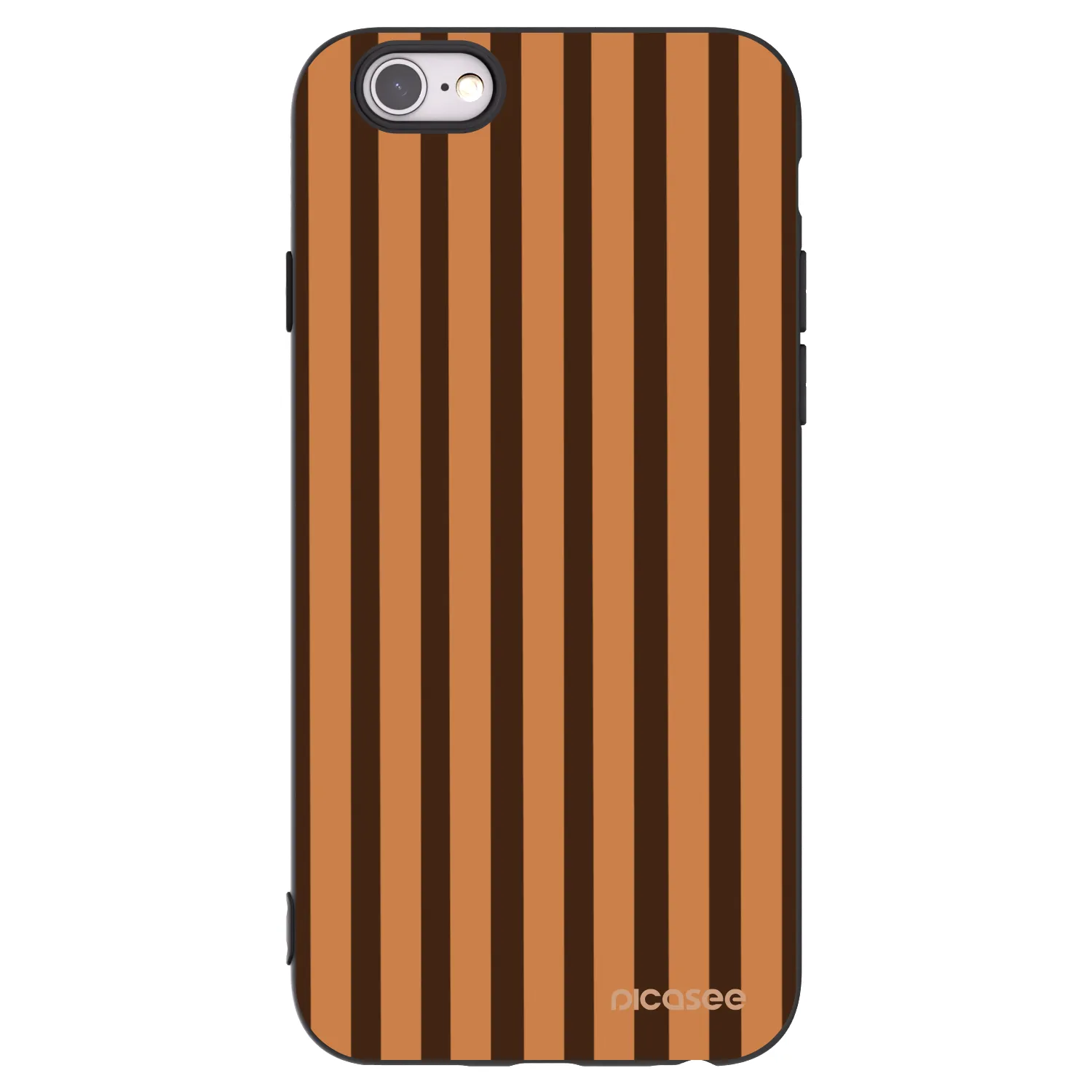 Picasee silikonowe czarne etui na Apple iPhone 6/6S - Caramel lines