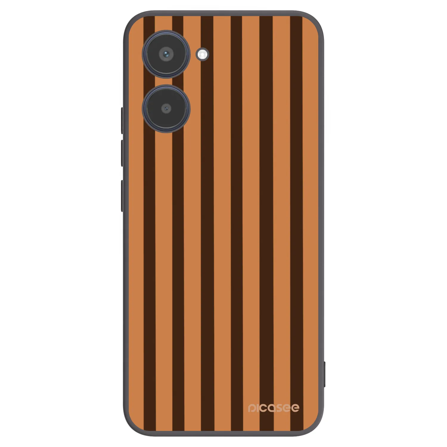 Picasee silikonowe czarne etui na Realme 10 4G - Caramel lines