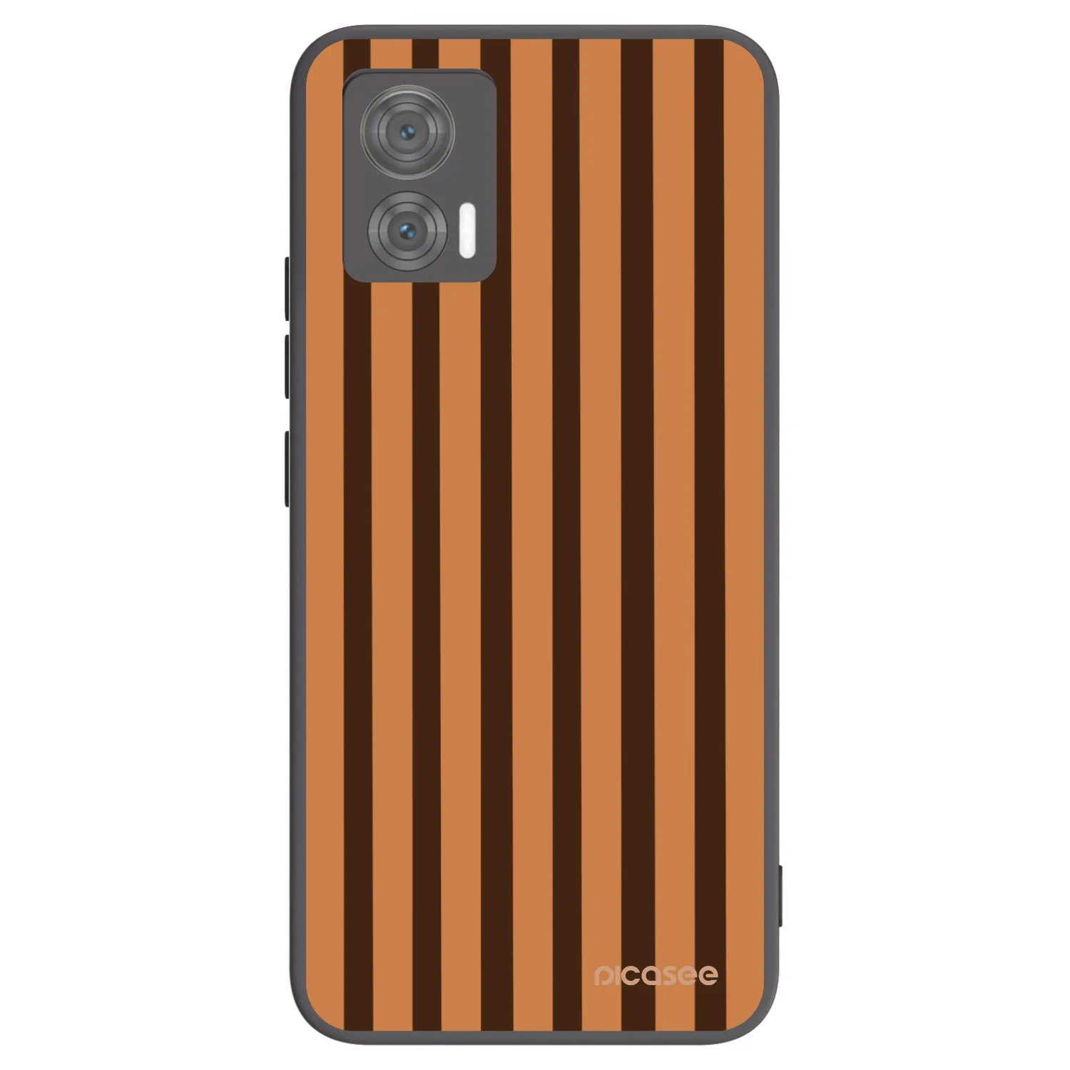 Picasee silikonowe czarne etui na Motorola Edge 30 Neo - Caramel lines