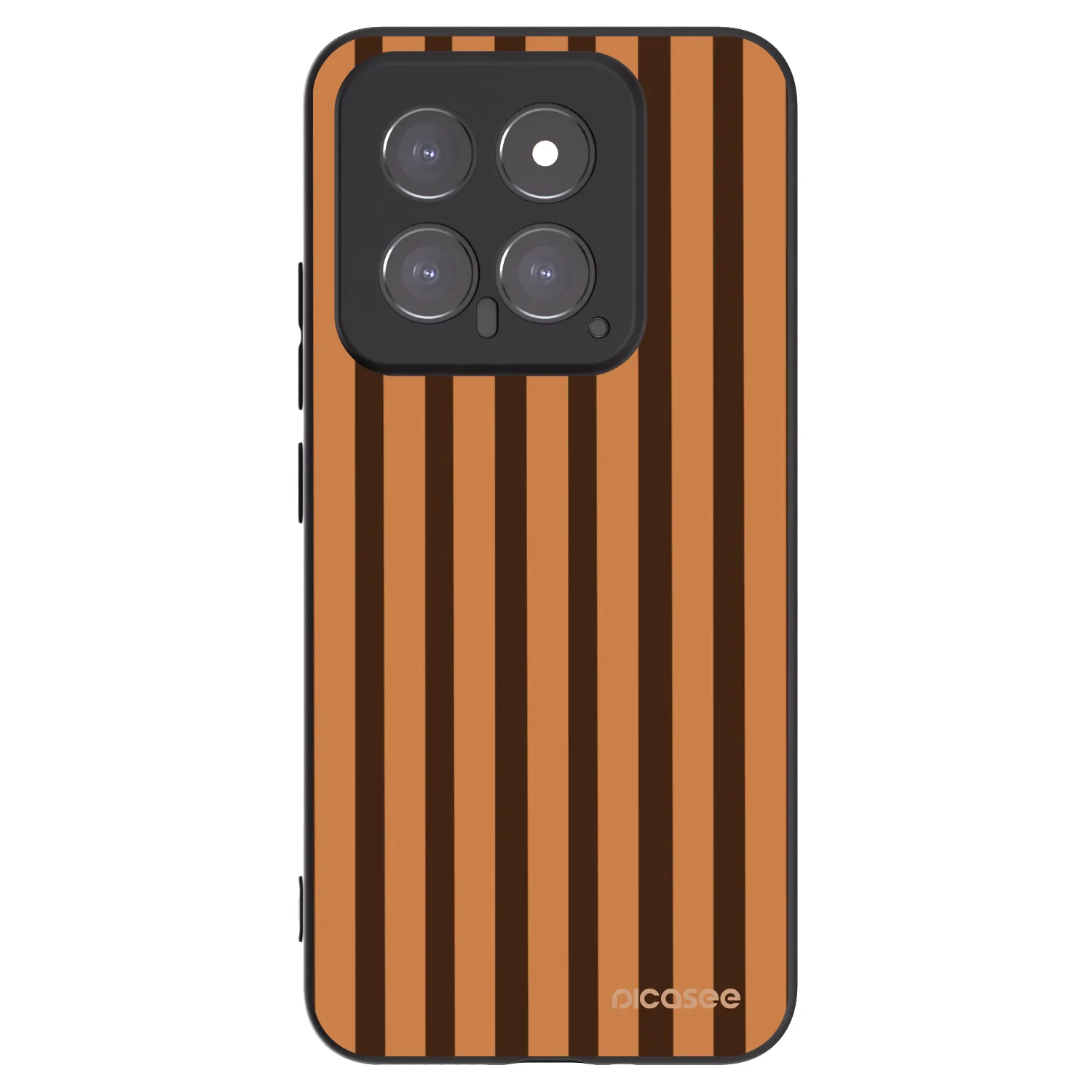 Picasee silikonowe czarne etui na Xiaomi 14 - Caramel lines