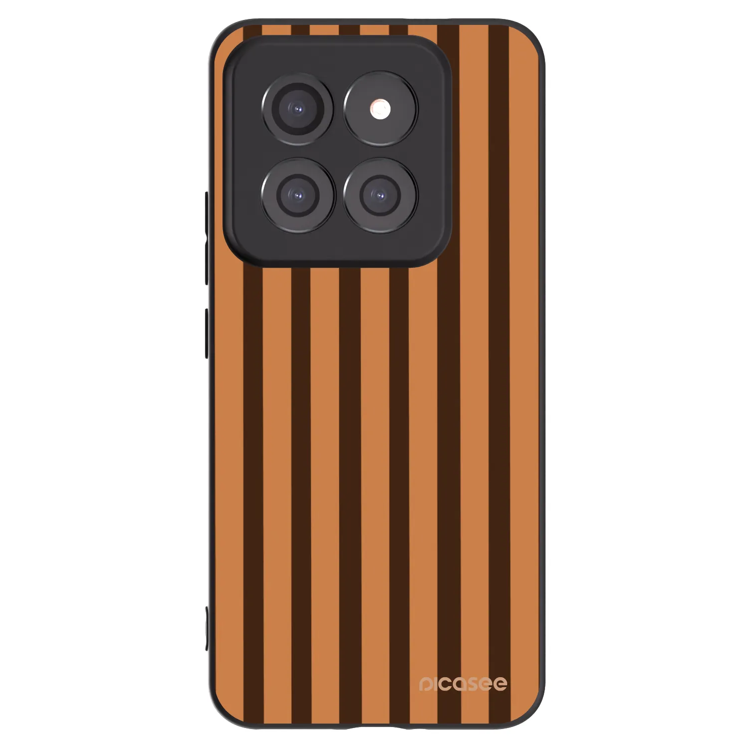 Picasee silikonowe czarne etui na Xiaomi 14 Pro - Caramel lines