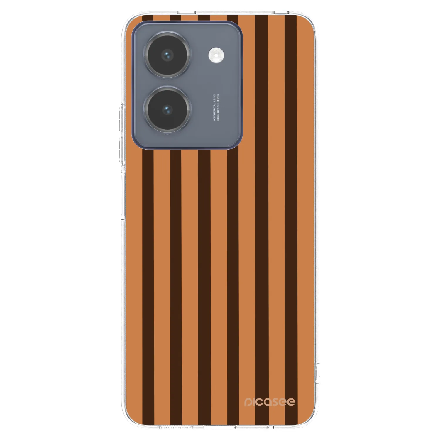 Picasee silikonowe przeźroczyste etui na Vivo Y36 4G - Caramel lines