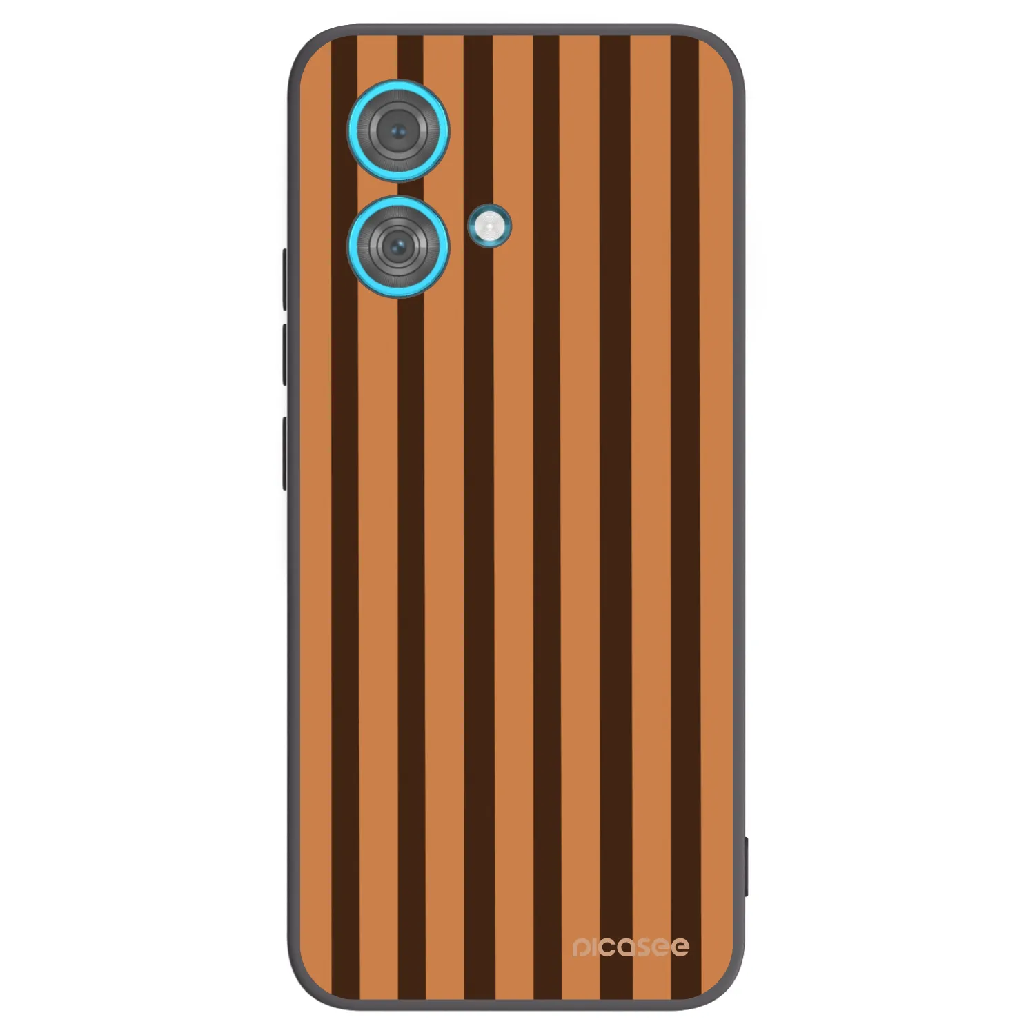 Picasee silikonowe czarne etui na Motorola Edge 40 Neo - Caramel lines