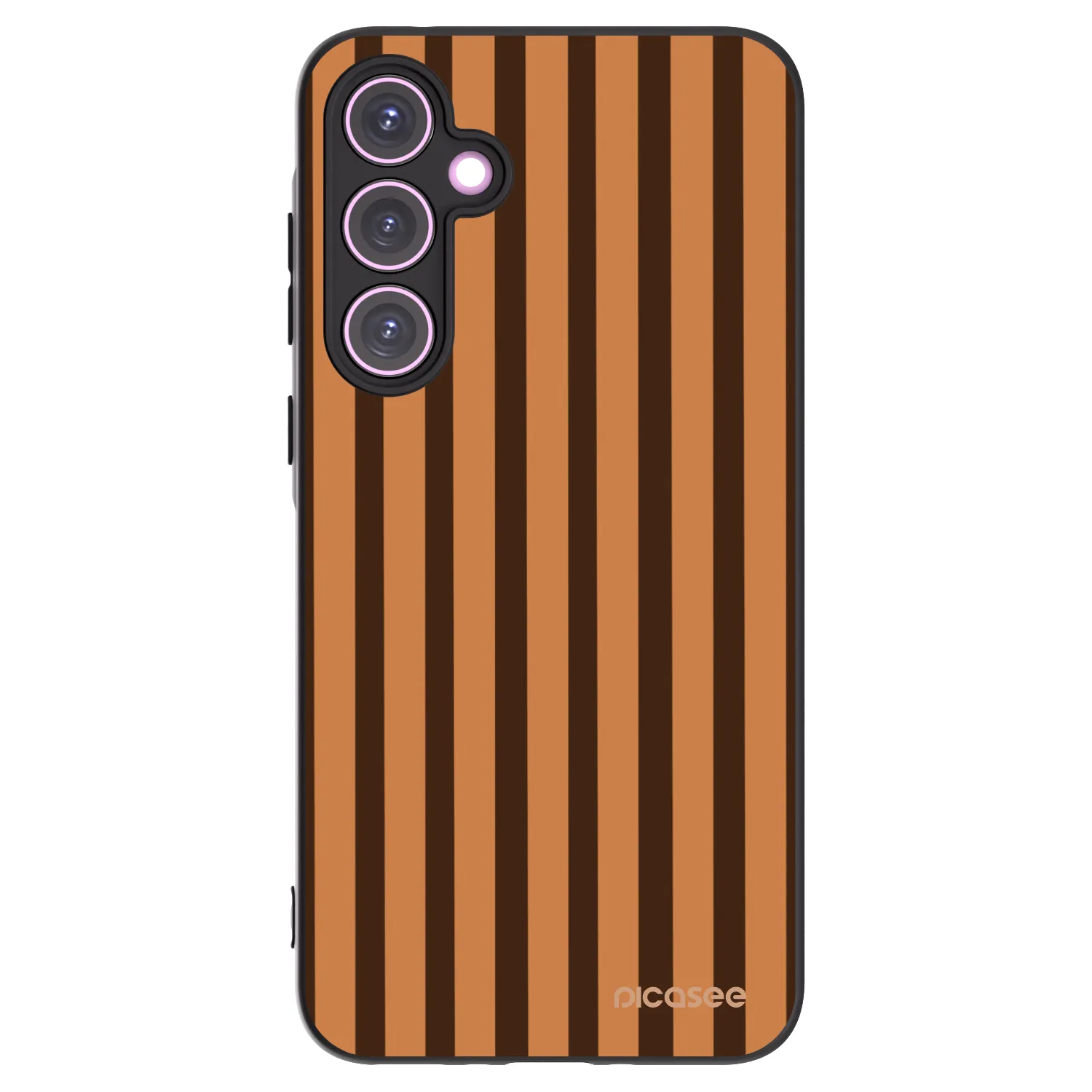 Picasee silikonowe czarne etui na Samsung Galaxy A35 5G A356B - Caramel lines