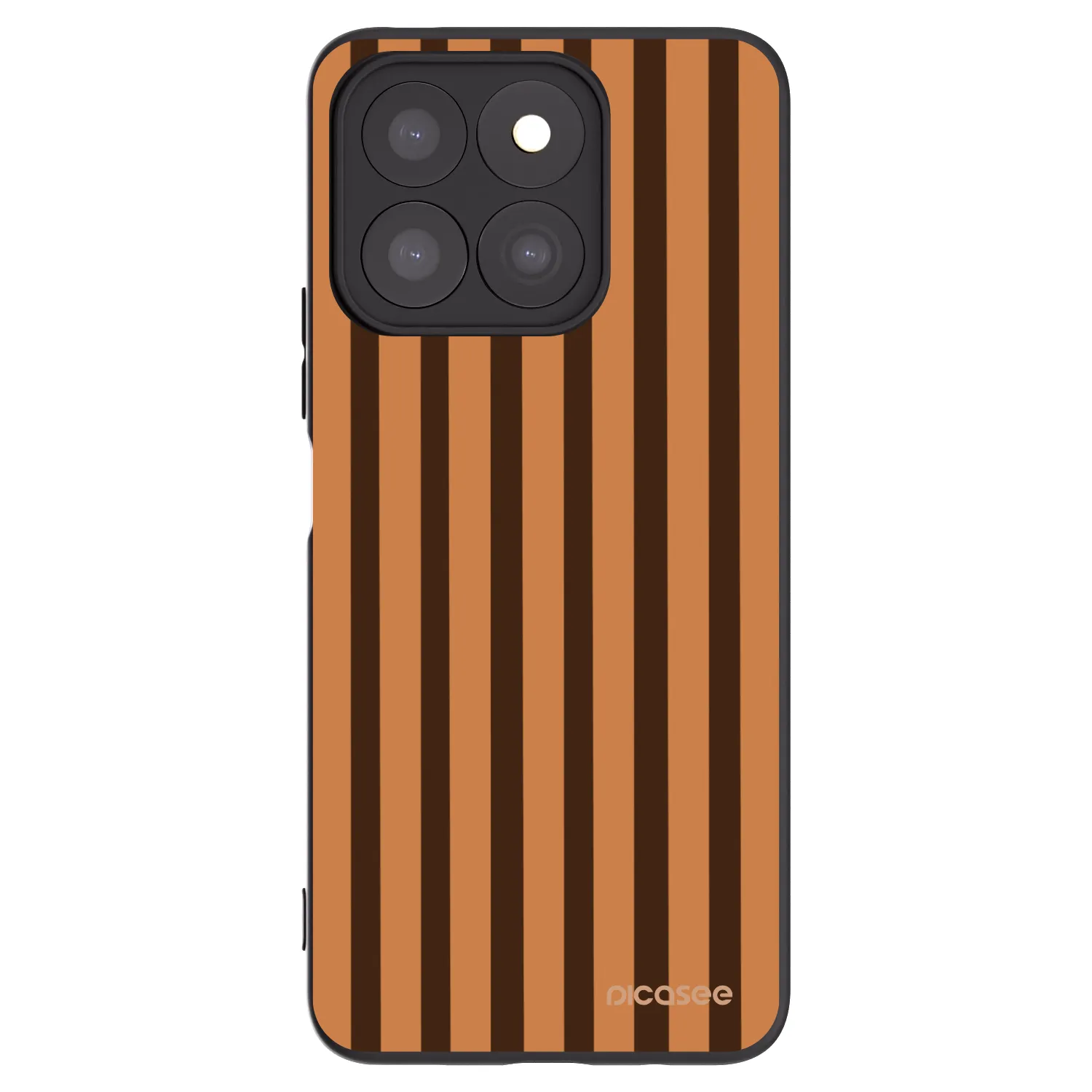 Picasee silikonowe czarne etui na Honor X8b - Caramel lines