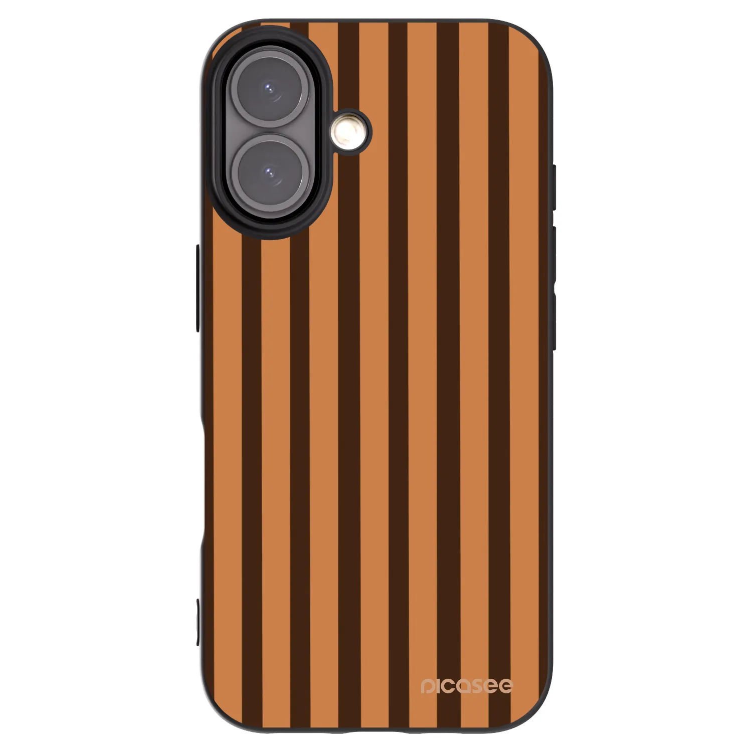 Picasee silikonowe czarne etui na Apple iPhone 16 - Caramel lines