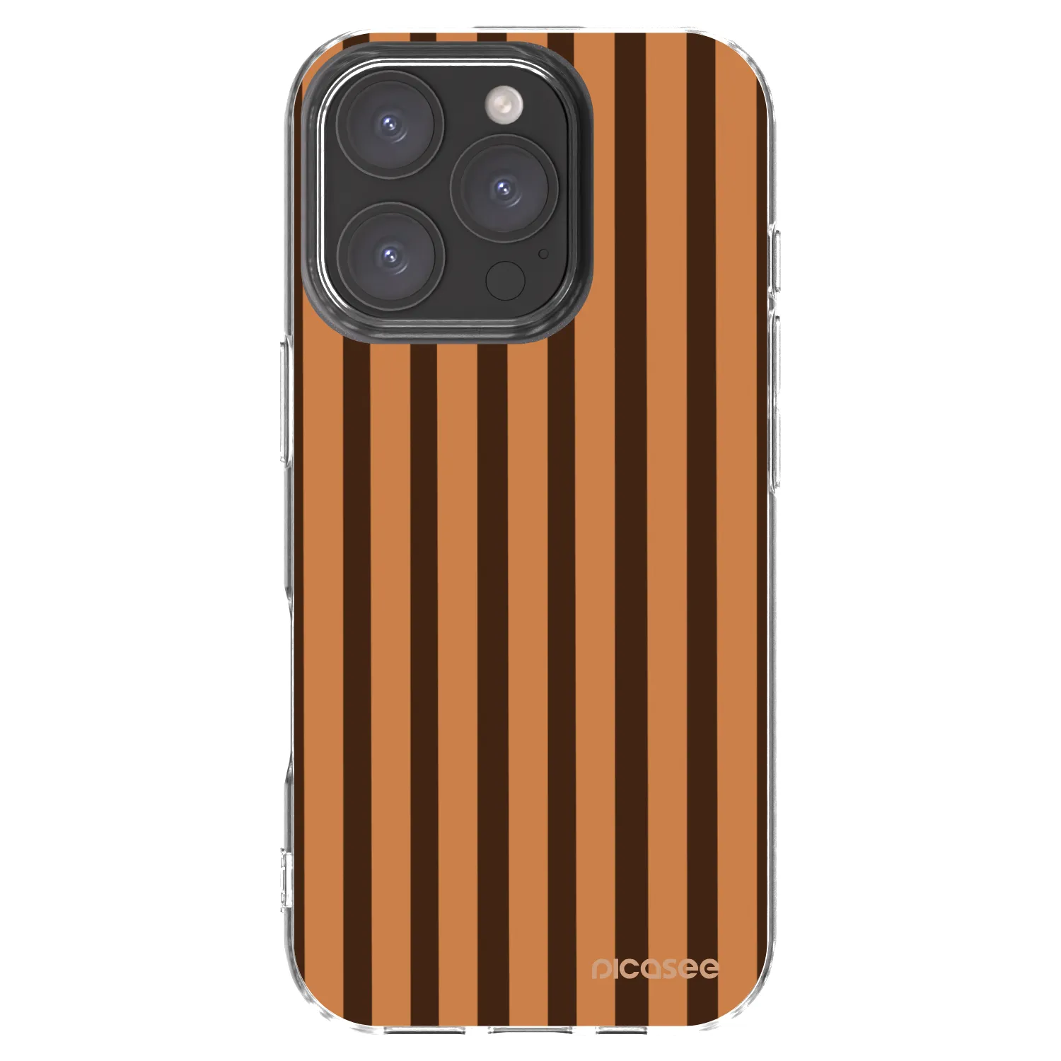 Picasee silikonowe przeźroczyste etui na Apple iPhone 16 Pro - Caramel lines