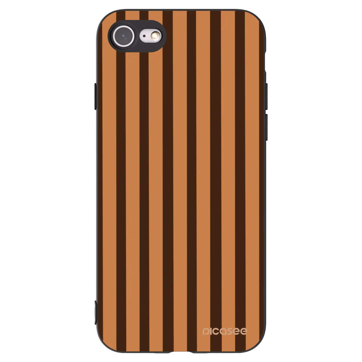 Picasee silikonowe czarne etui na Apple iPhone 8 - Caramel lines