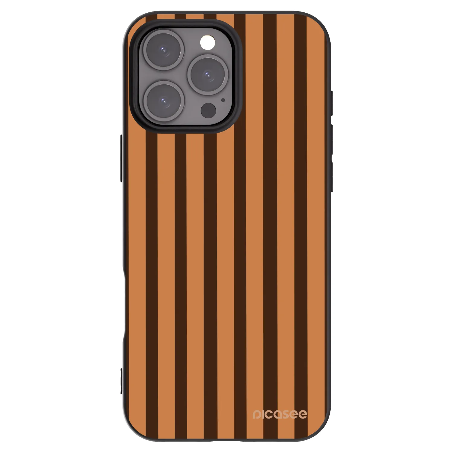 Picasee silikonowe czarne etui na Apple iPhone 16 Pro Max - Caramel lines