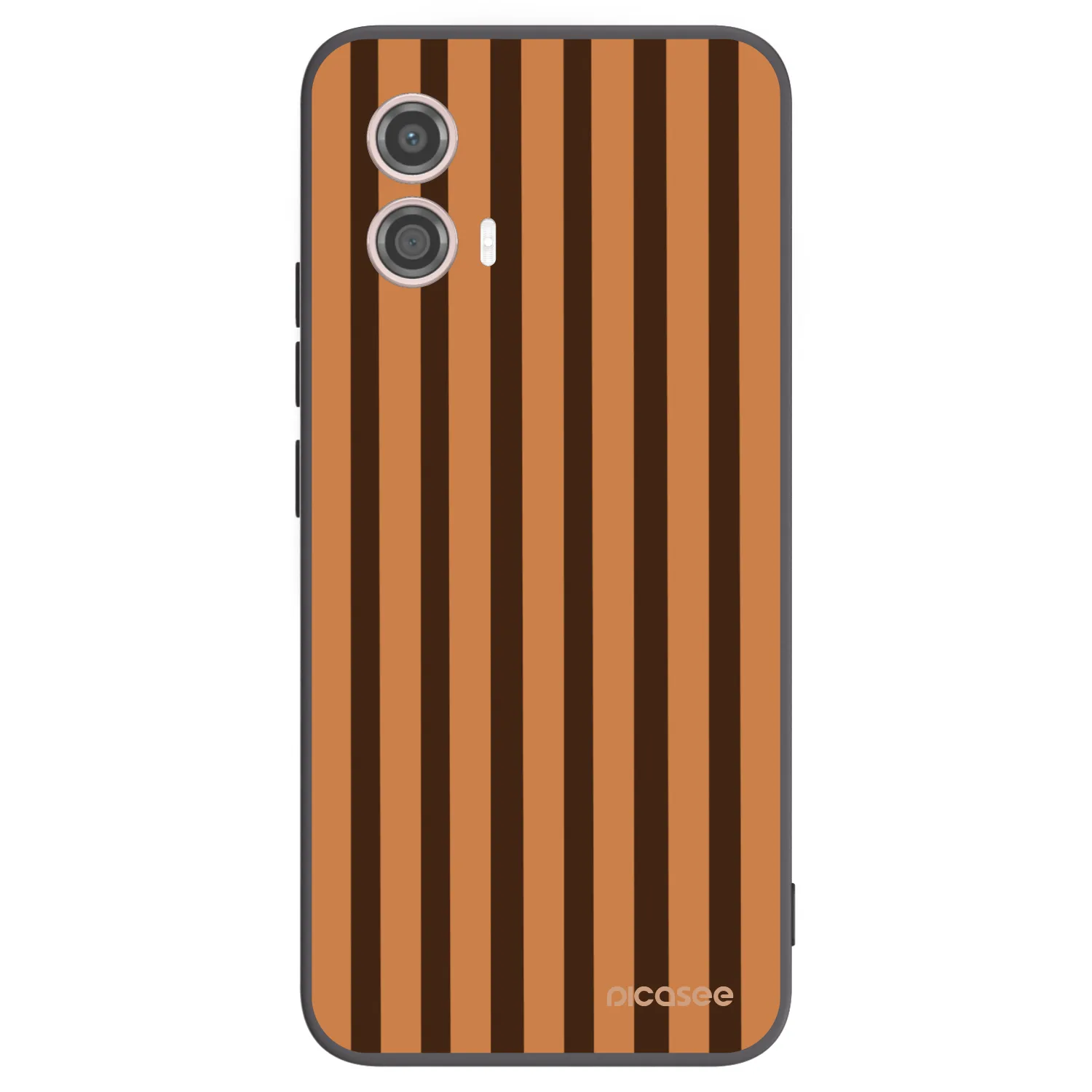 Picasee silikonowe czarne etui na Motorola Moto G53 5G - Caramel lines