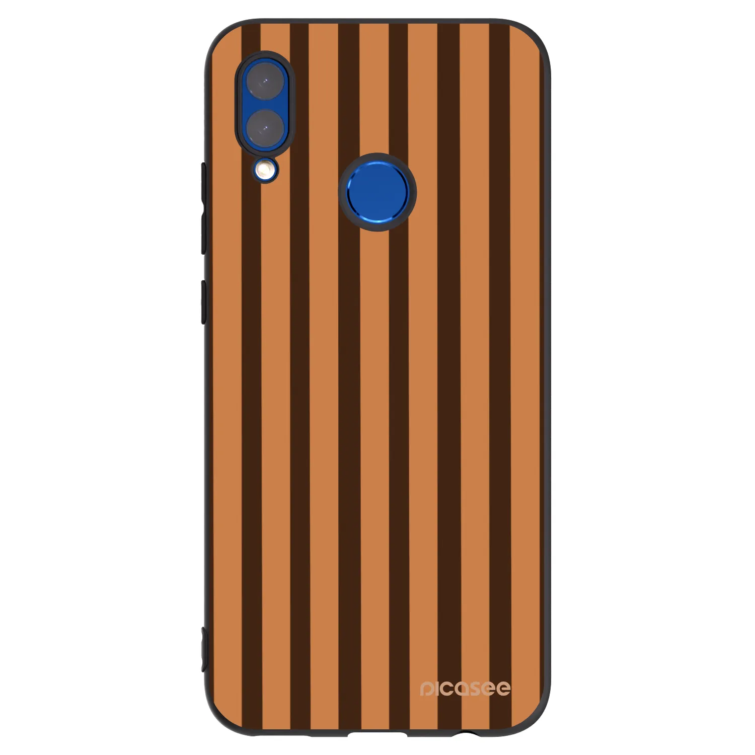 Picasee silikonowe czarne etui na Honor 10 Lite - Caramel lines