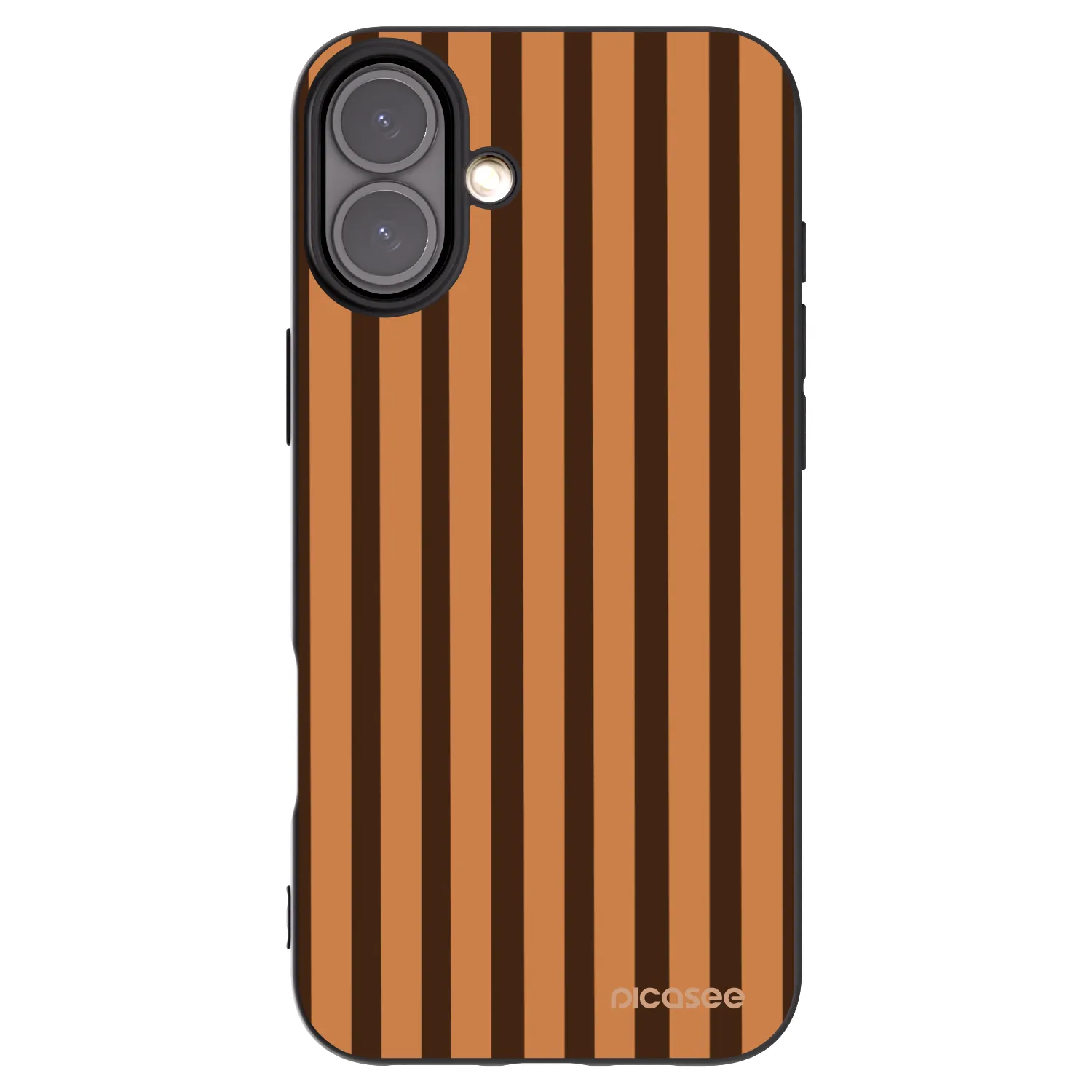 Picasee silikonowe czarne etui na Apple iPhone 16 Plus - Caramel lines