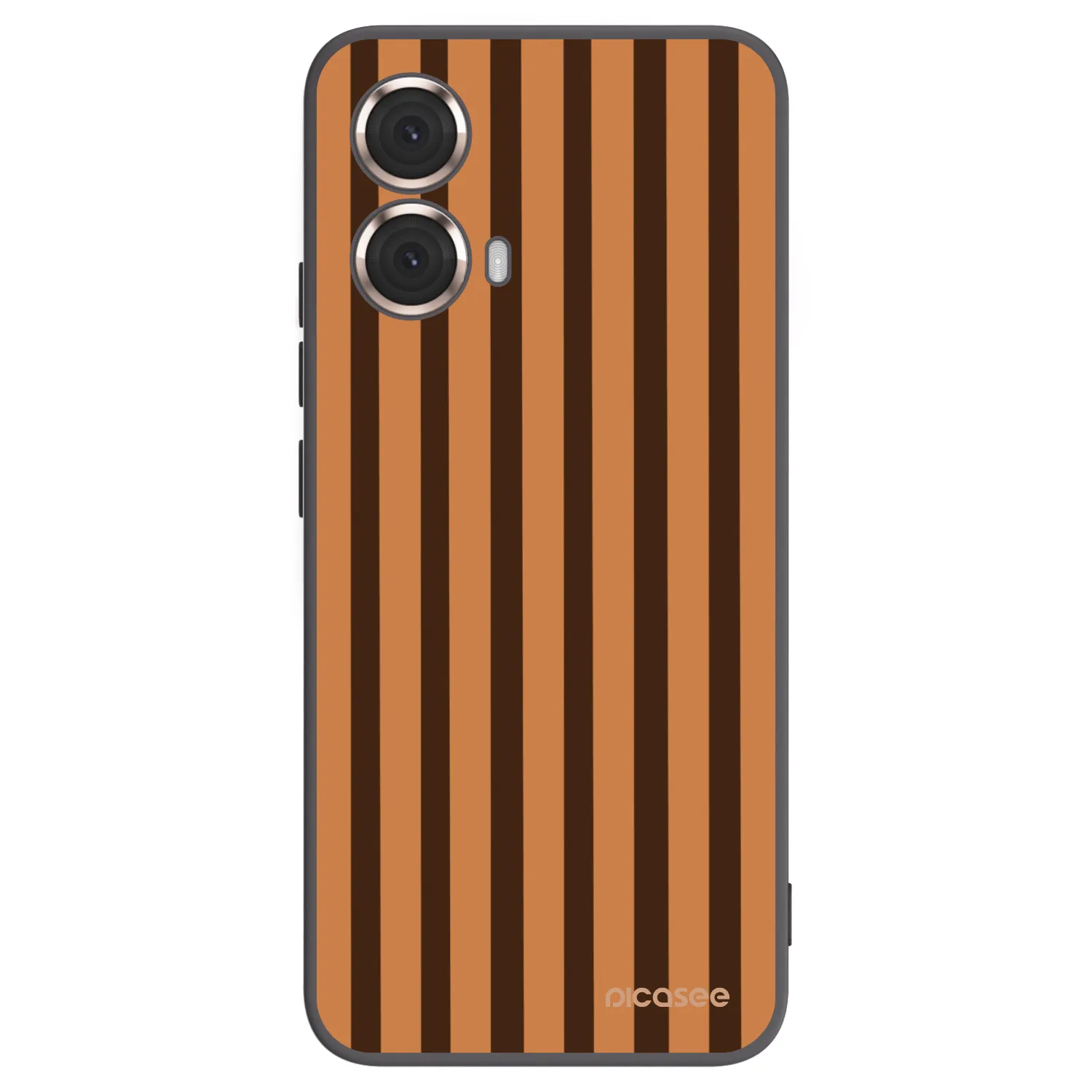 Picasee silikonowe czarne etui na Motorola Moto G85 - Caramel lines