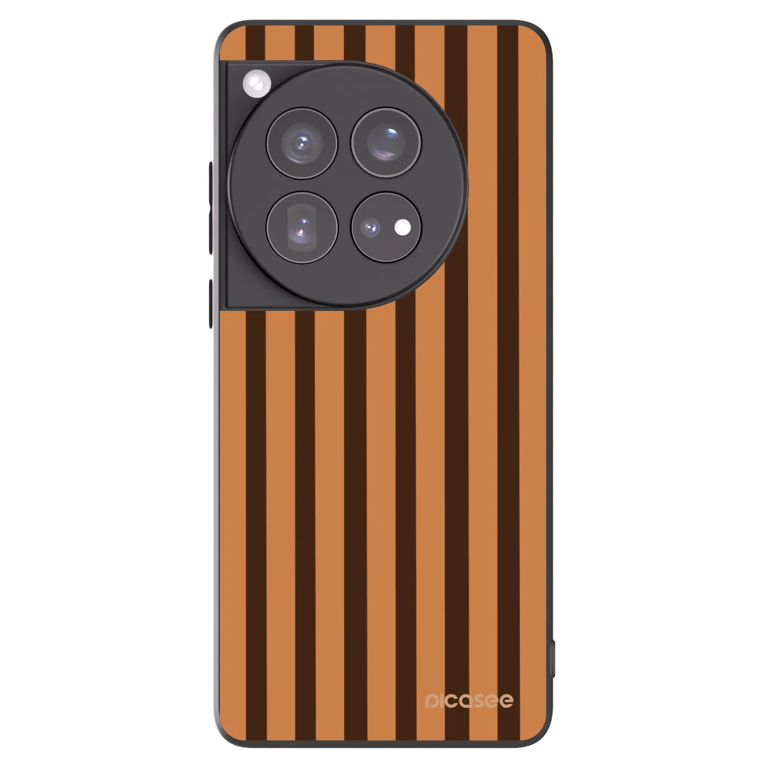 Picasee silikonowe czarne etui na OnePlus 12 5G - Caramel lines