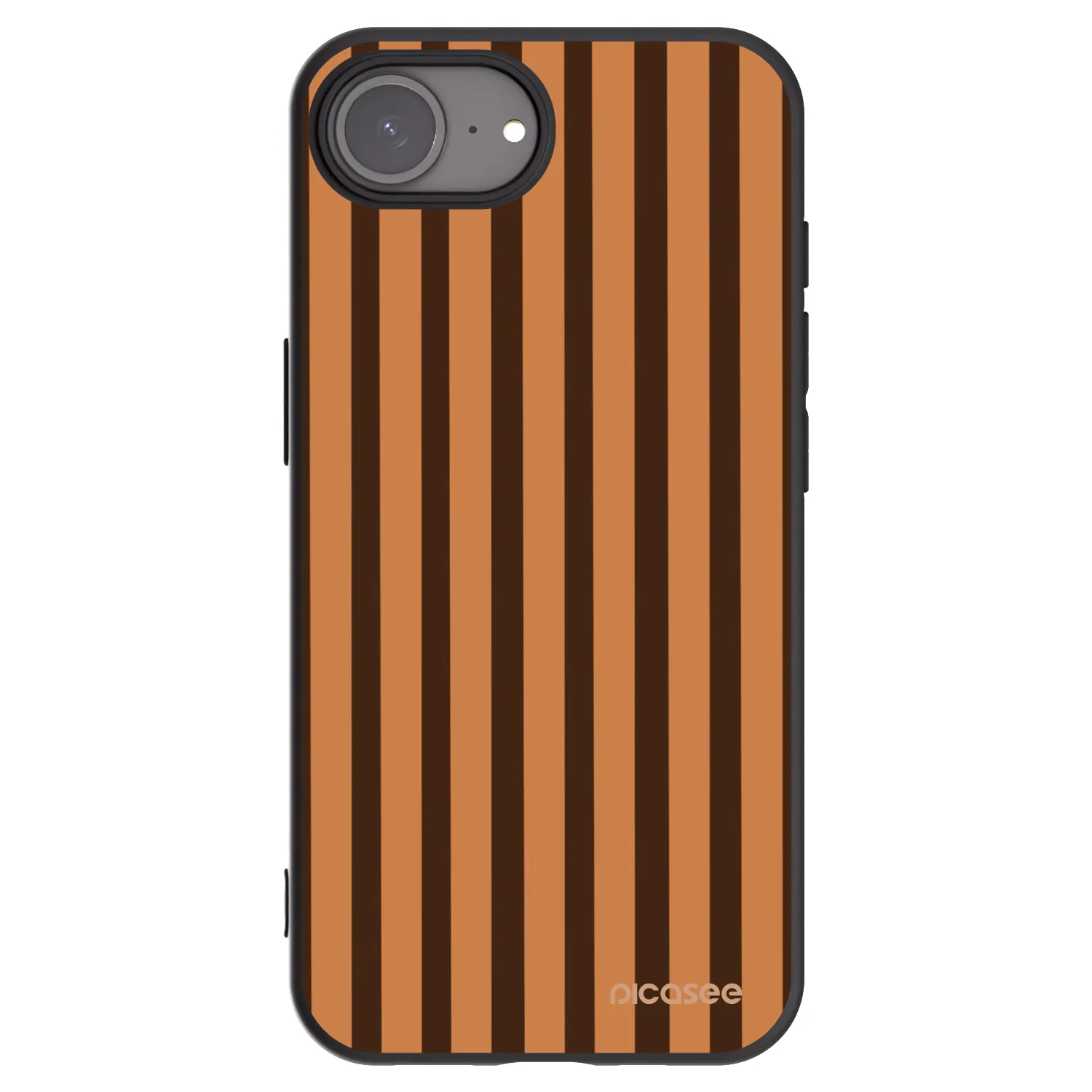 Picasee silikonowe czarne etui na Apple iPhone 16e - Caramel lines