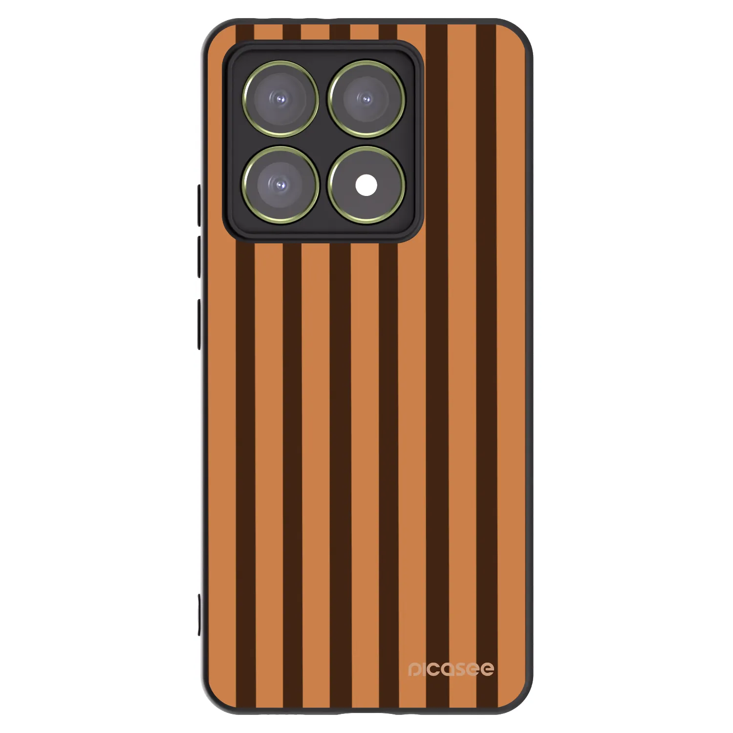 Picasee silikonowe czarne etui na Xiaomi 14T - Caramel lines