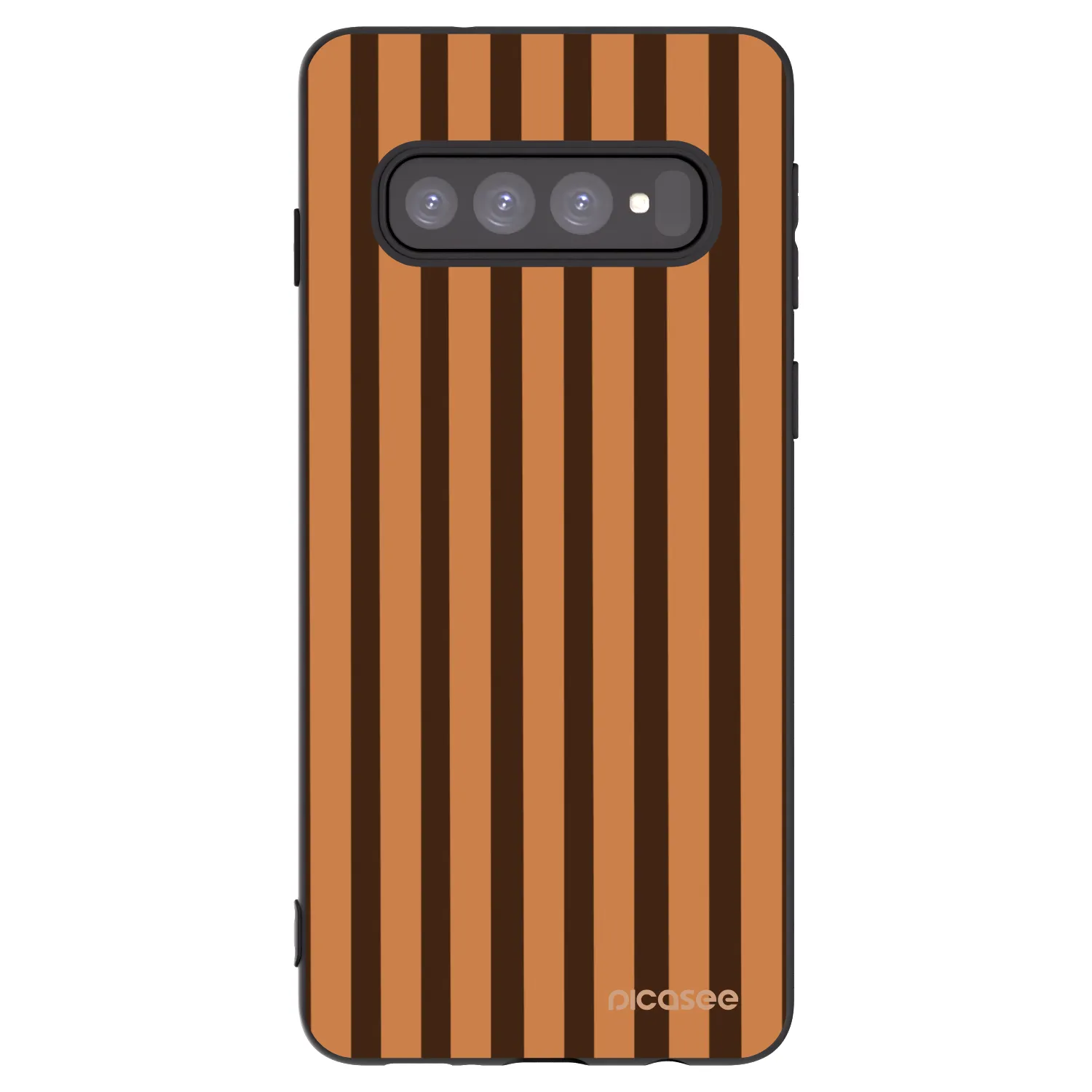 Picasee silikonowe czarne etui na Samsung Galaxy S10 G973 - Caramel lines