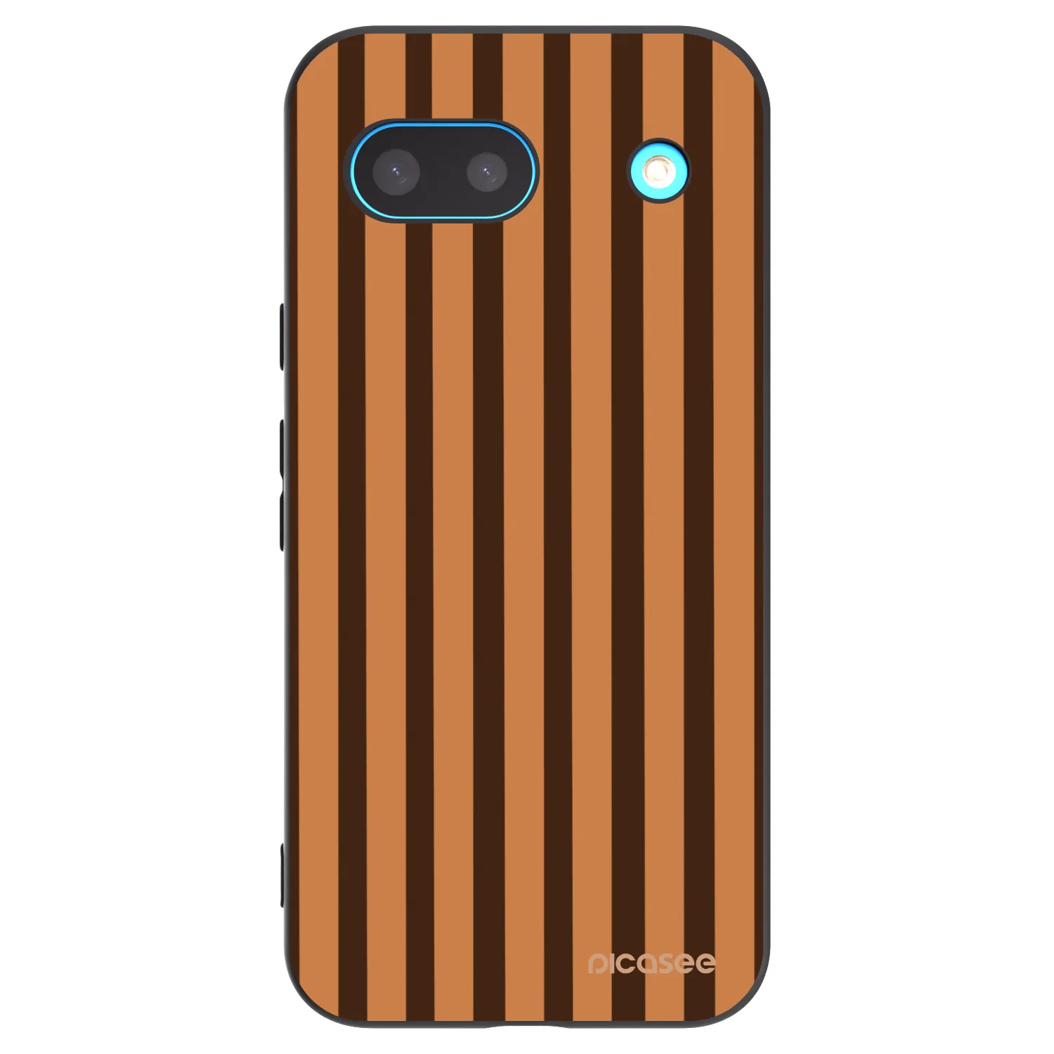 Picasee silikonowe czarne etui na Google Pixel 8 - Caramel lines